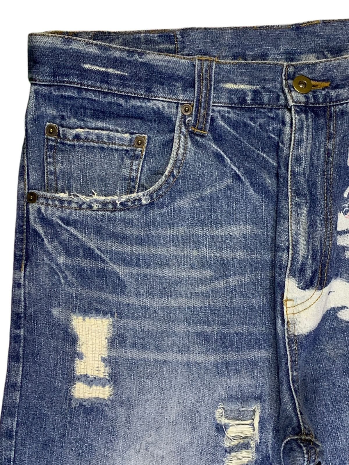 Japanese Brand Vintage Japanese Brand Sugoi Koi Fish Baggy Jean Shorts Size US 35 - 5 Thumbnail