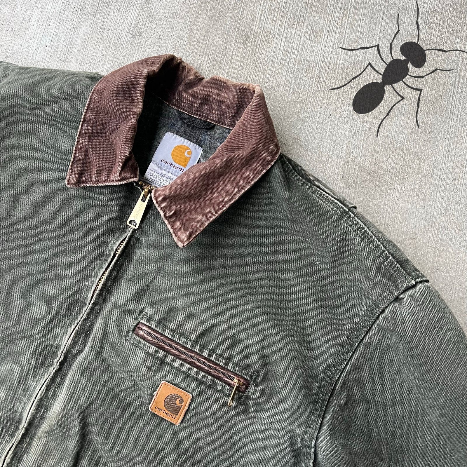 Carhartt × Vintage Carhartt J97 MOS faded green detroit work wear jacket Size US L / EU 52-54 / 3 - 4 Thumbnail