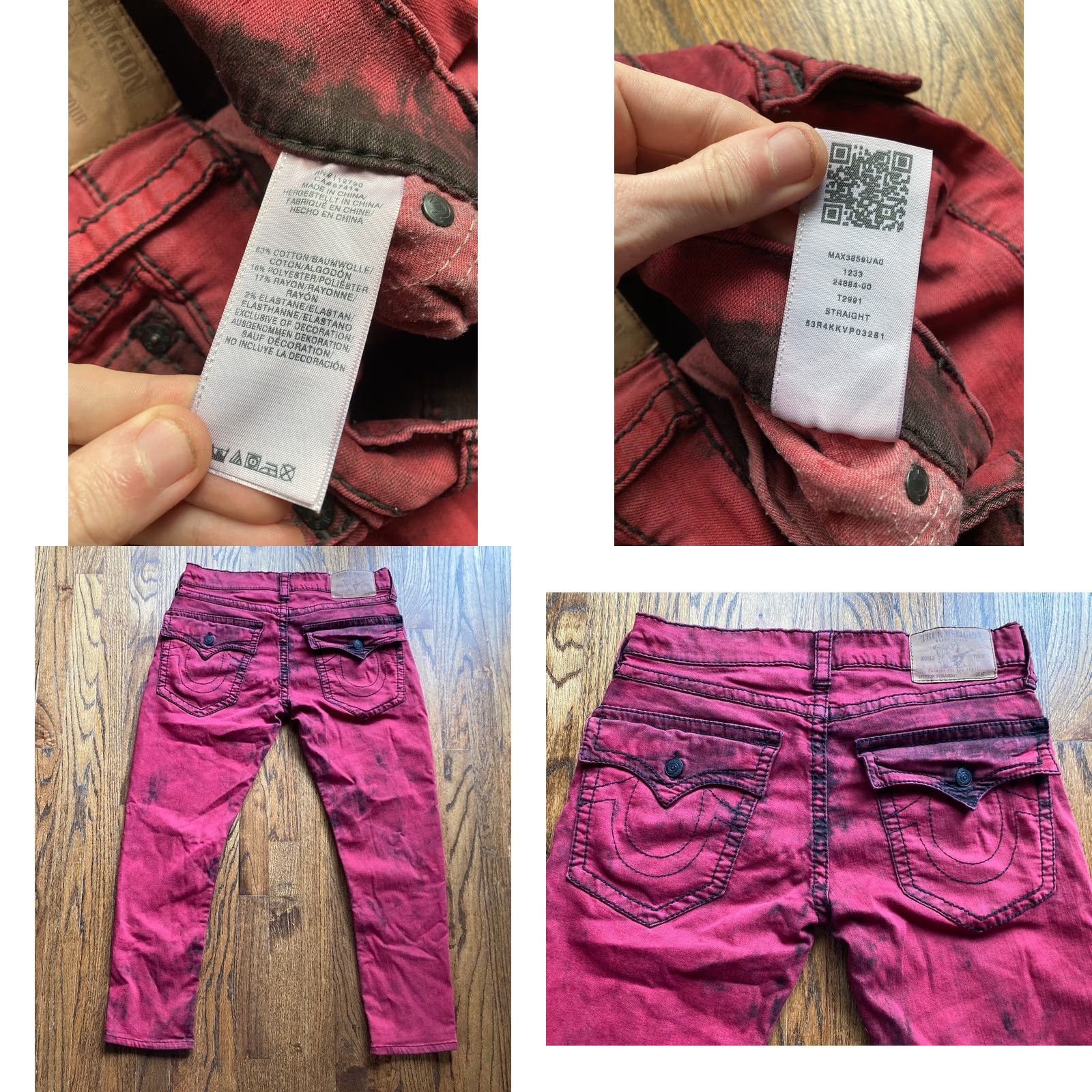 True Religion True Religion Jeans Mens Size 33 Red Straight Flap Pocket Y2K Stretch Big T Size US 33 - 8 Thumbnail