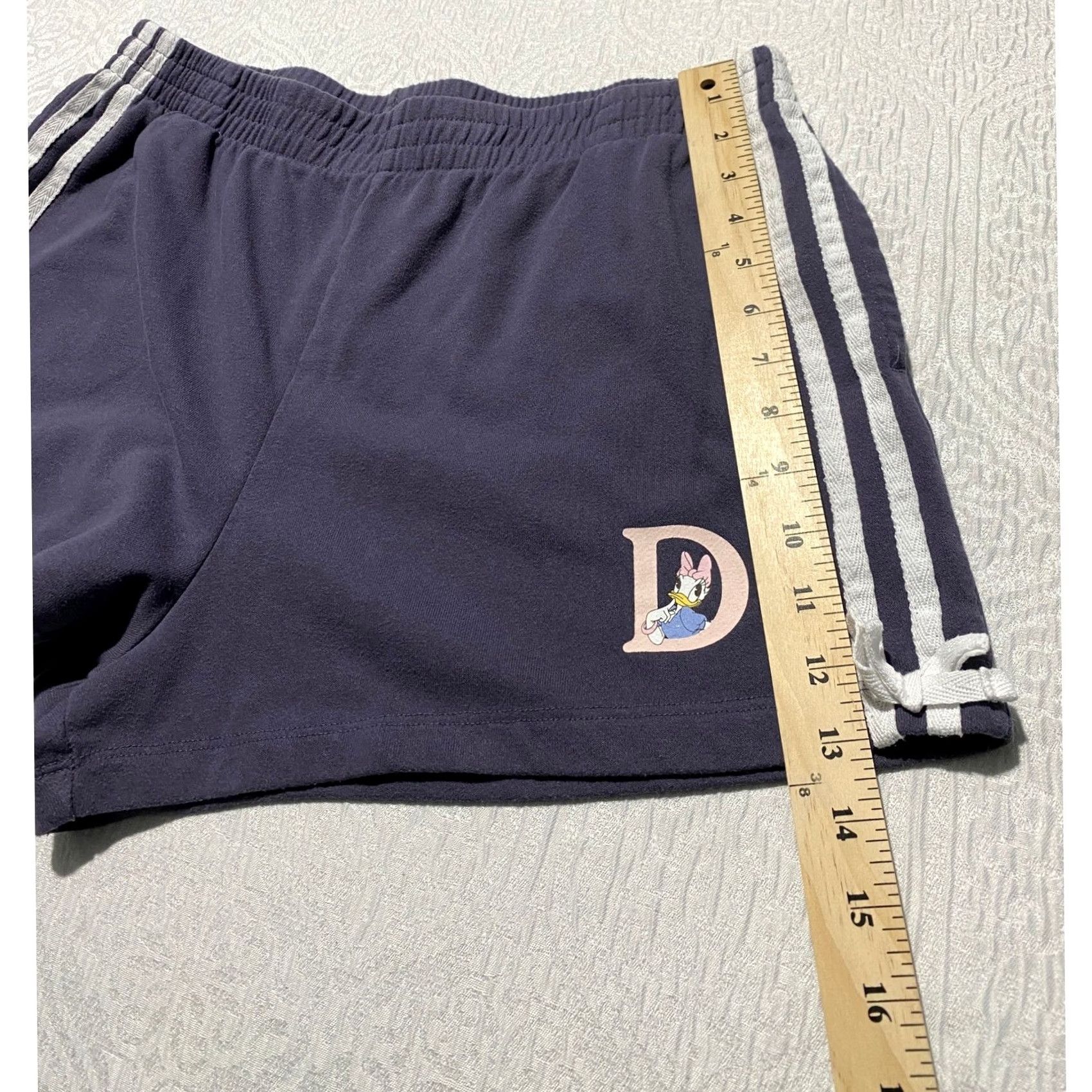 Disney Disney Daisy Duck Navy Blue Athletic Shorts XL Side Stripes Bow Hem Pockets Size 40" / US 18 - 6 Thumbnail