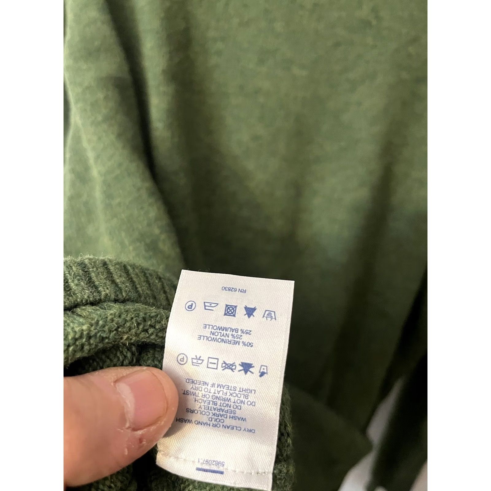 Lands' End Lands End Mens Sweater XL Green Merino Wool Blend V Neck Elbow Patches Office Size US XL / EU 56 / 4 - 4 Thumbnail