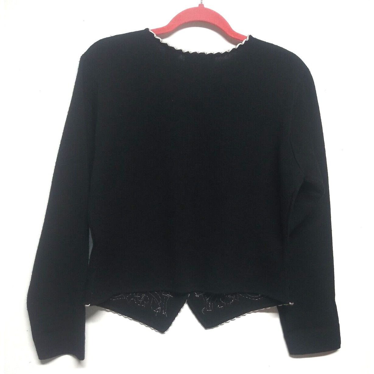 Vintage Carole Little Cardigan Sweater XL Embellished embroidered Bl Size XL / US 12-14 / IT 48-50 - 7 Thumbnail