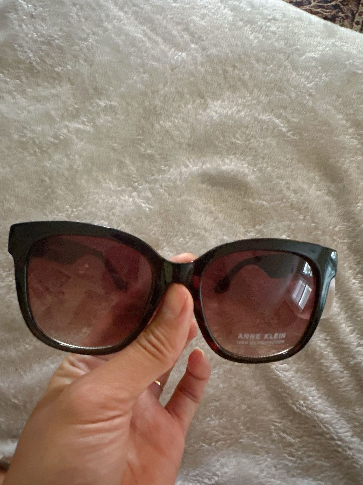 Anne Klein Anne Klein sunglasses red havana gold edge logo frame brown Size ONE SIZE - 6 Thumbnail