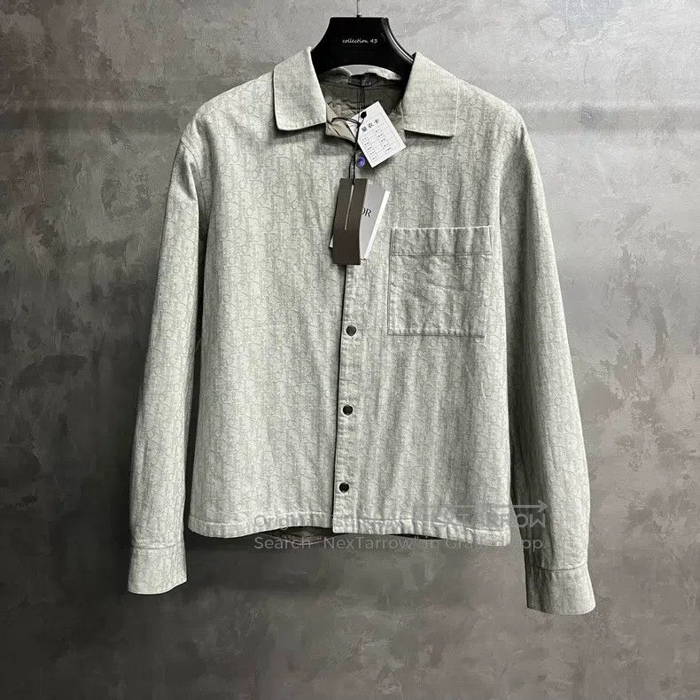 Dior Dior Gray printed long-sleeved letter solid color shirt Size US S / EU 44-46 / 1 - 1 Thumbnail
