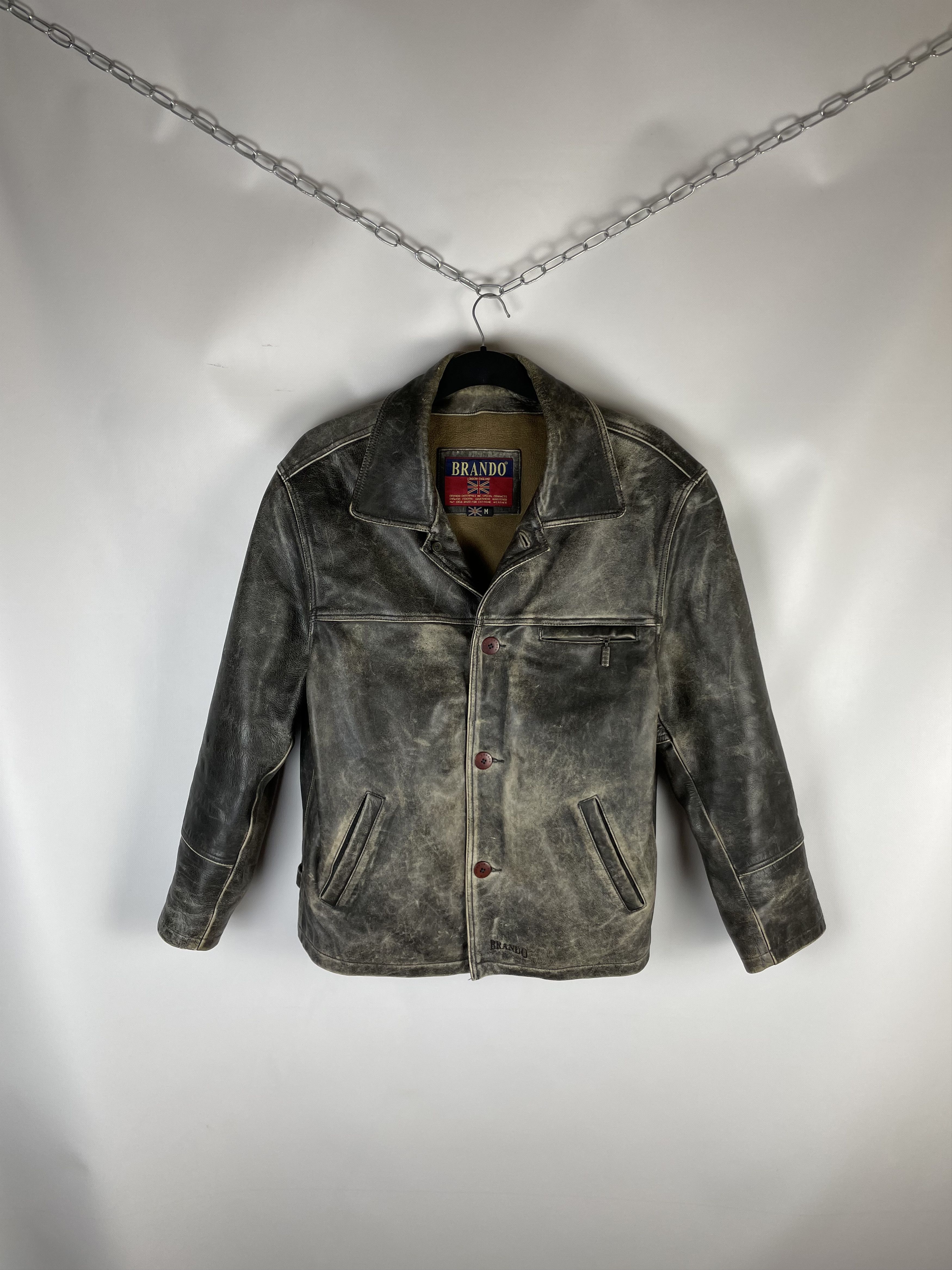 Vintage Vintage 90s Brando Leather Pilot Aviator Jacket Size US M / EU 48-50 / 2 - 1 Thumbnail