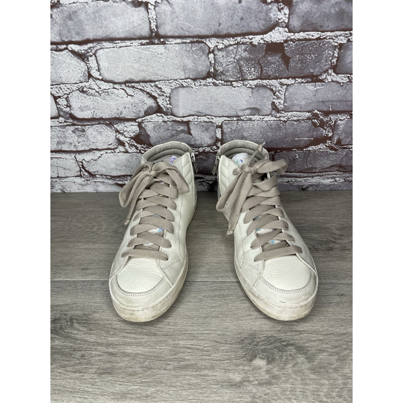 P448 P448 Mid Skate Luxury Leather Styling Off-White Gray Lace Wo Size US 6.5 / IT 36.5 - 12 Thumbnail