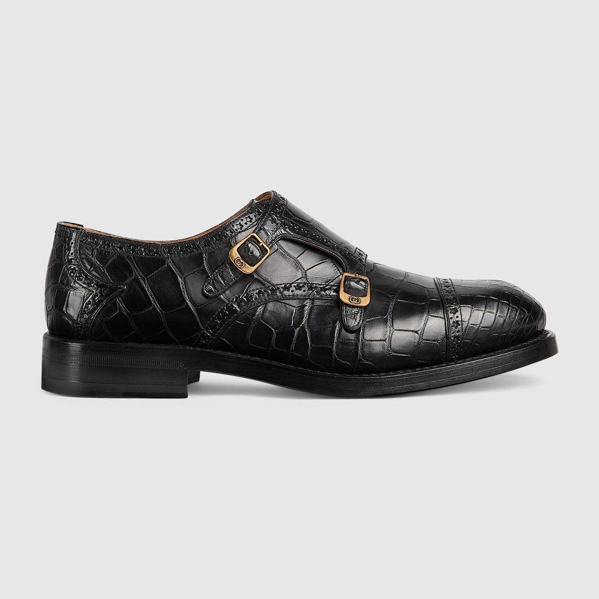 o1s1wg110225 Men's Monk Strap Shoes in Black