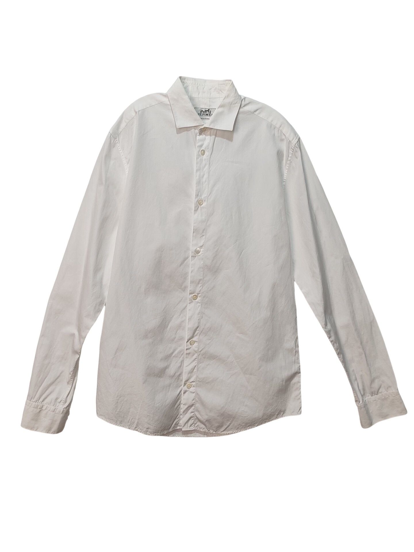 Hermes Hermes White Cotton Button Up Shirt Size S Size US S / EU 44-46 / 1 - 1 Thumbnail