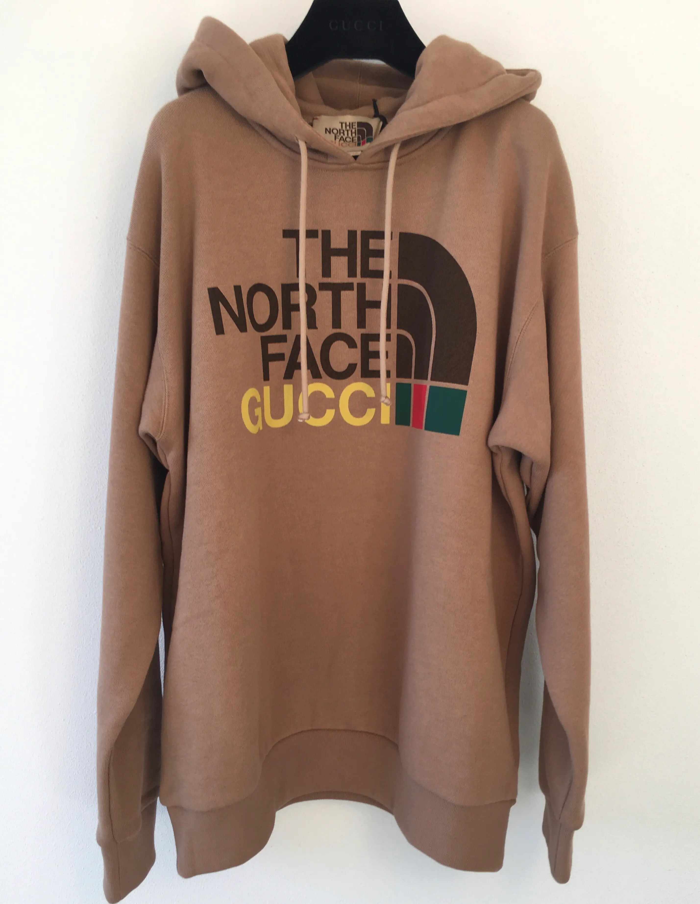 image of Gucci x The North Face Hoodie Logo Print in Brown, Men's (Size XS)