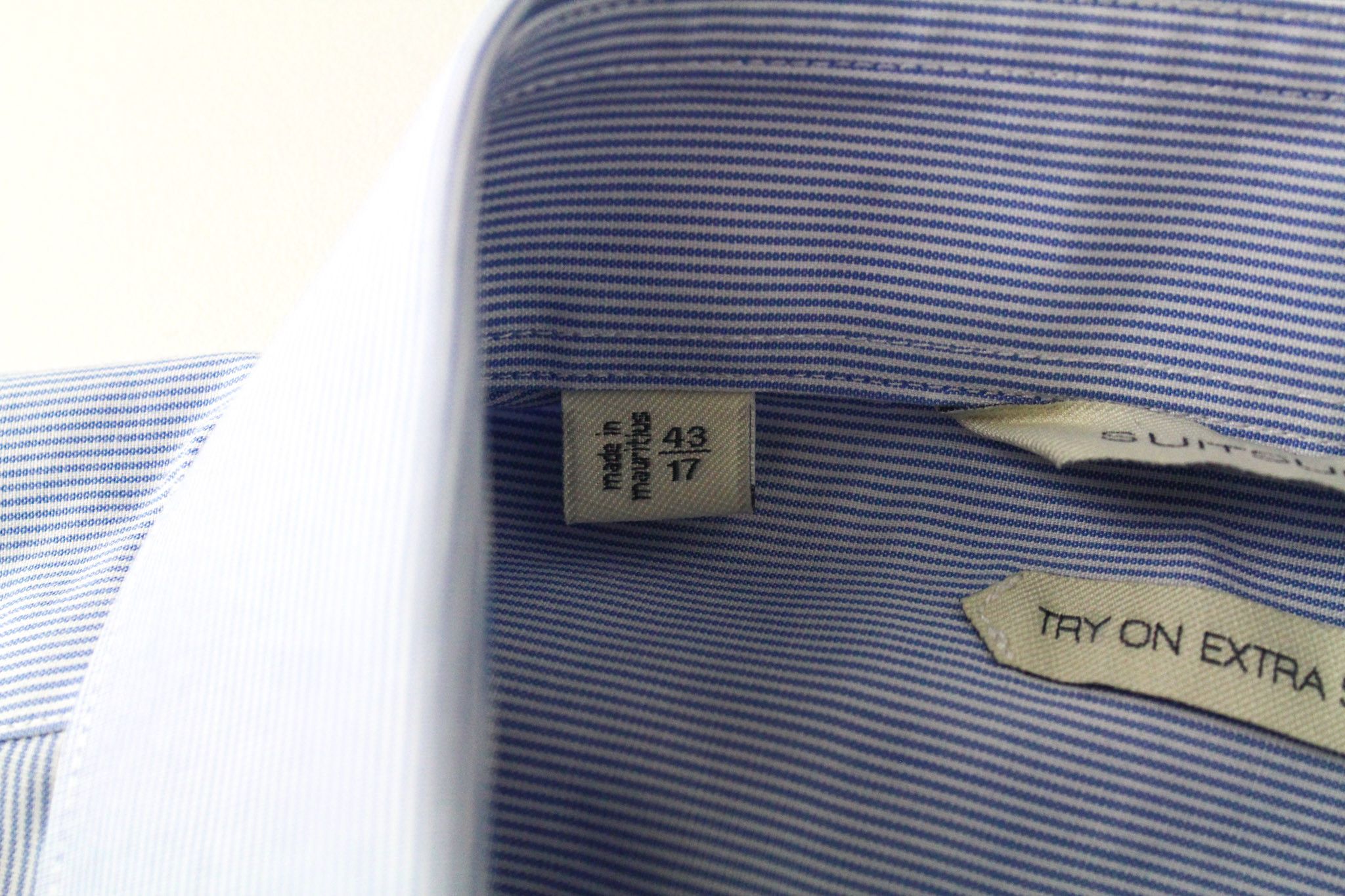 Suitsupply 43/17 Extra Slim Blue Cotton Stripe 72766 Size 44R - 5 Thumbnail