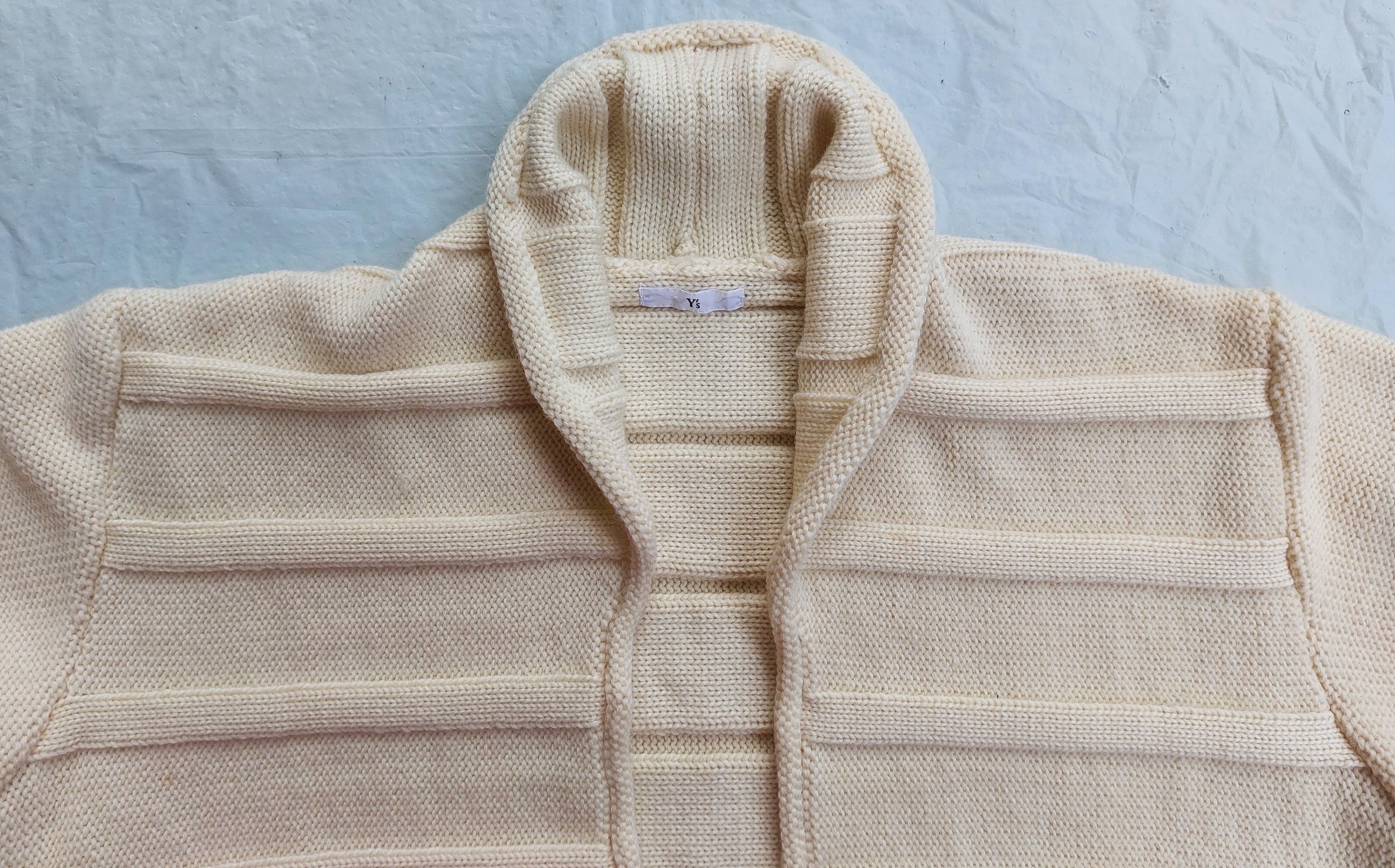 Yohji Yamamoto Y'S by YOHJI YAMAMOTO wool cropped knitted open jacket Size US L / EU 52-54 / 3 - 2 Thumbnail