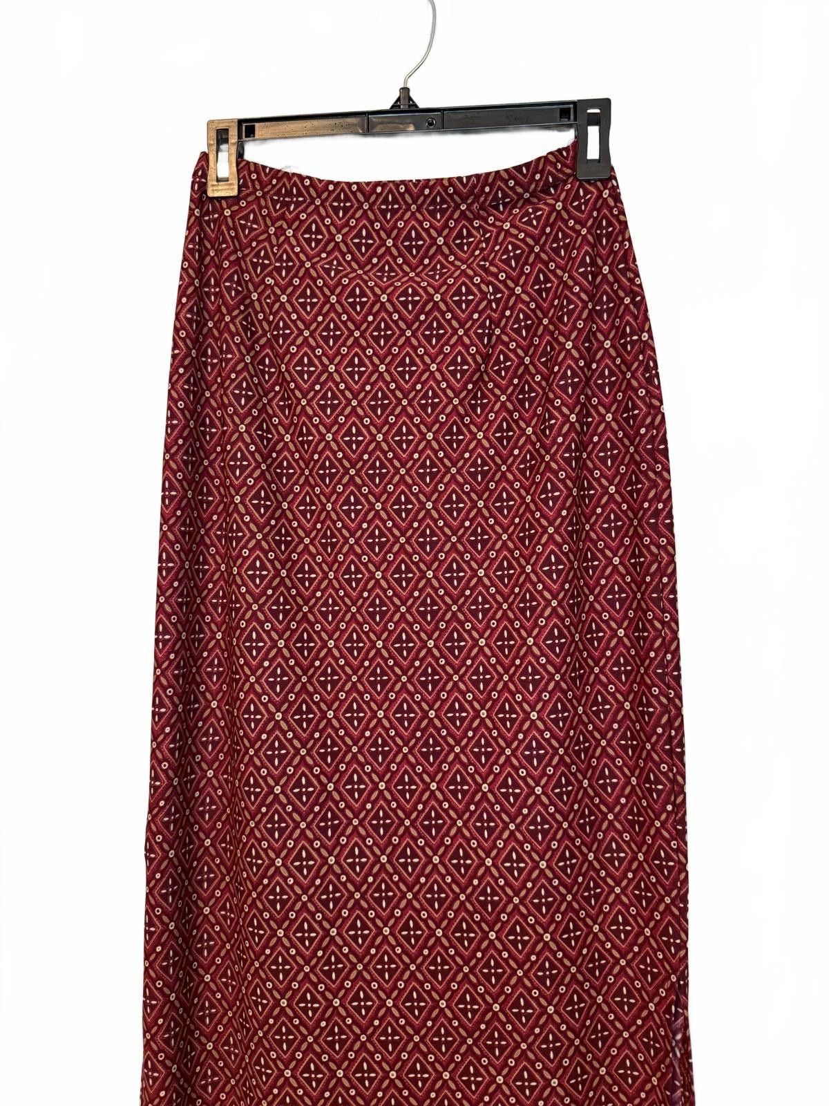 Designer Stylish Rikki J. Maxi Skirt - Small, Burgundy Pattern Size 26" / US 2 / IT 38 - 2 Thumbnail
