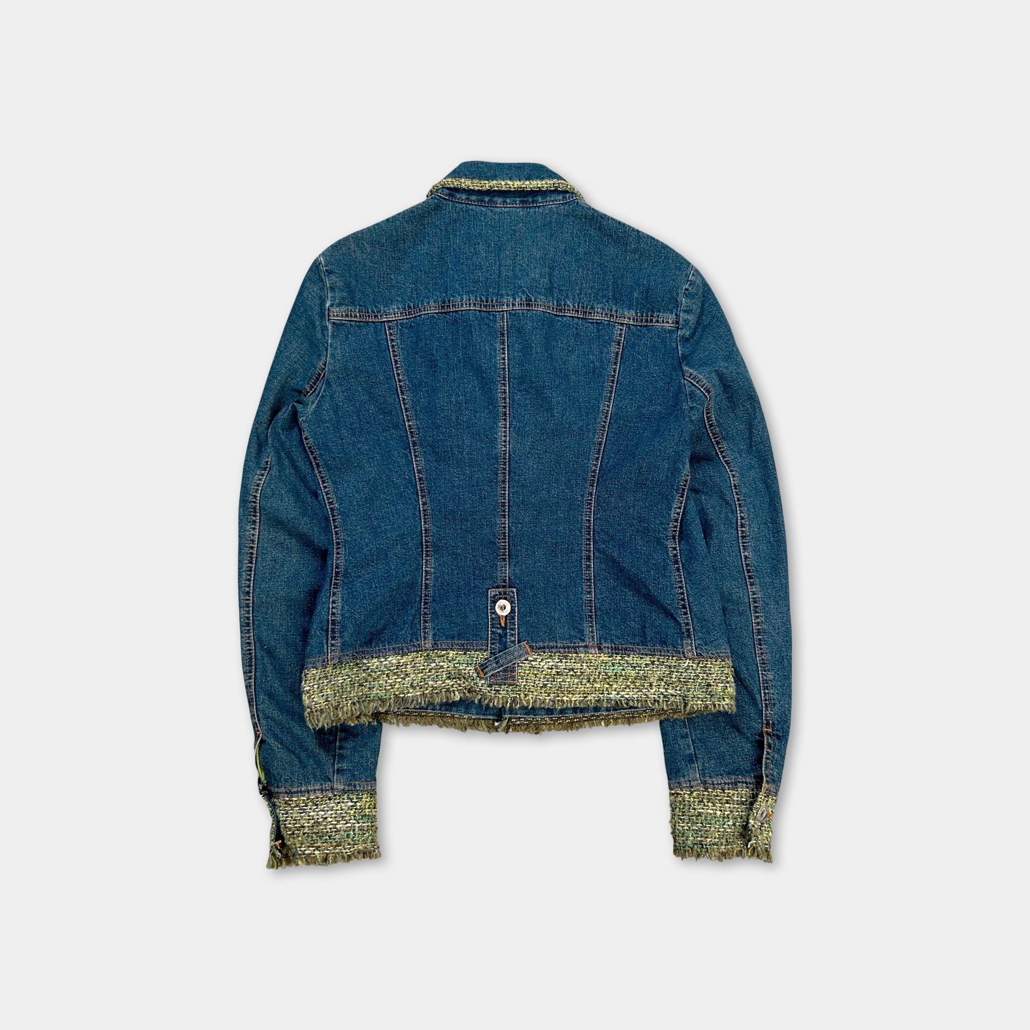 Dolce & Gabbana Dolce & Gabbana Green Tweed Denim Jacket Size M / US 6-8 / IT 42-44 - 4 Thumbnail