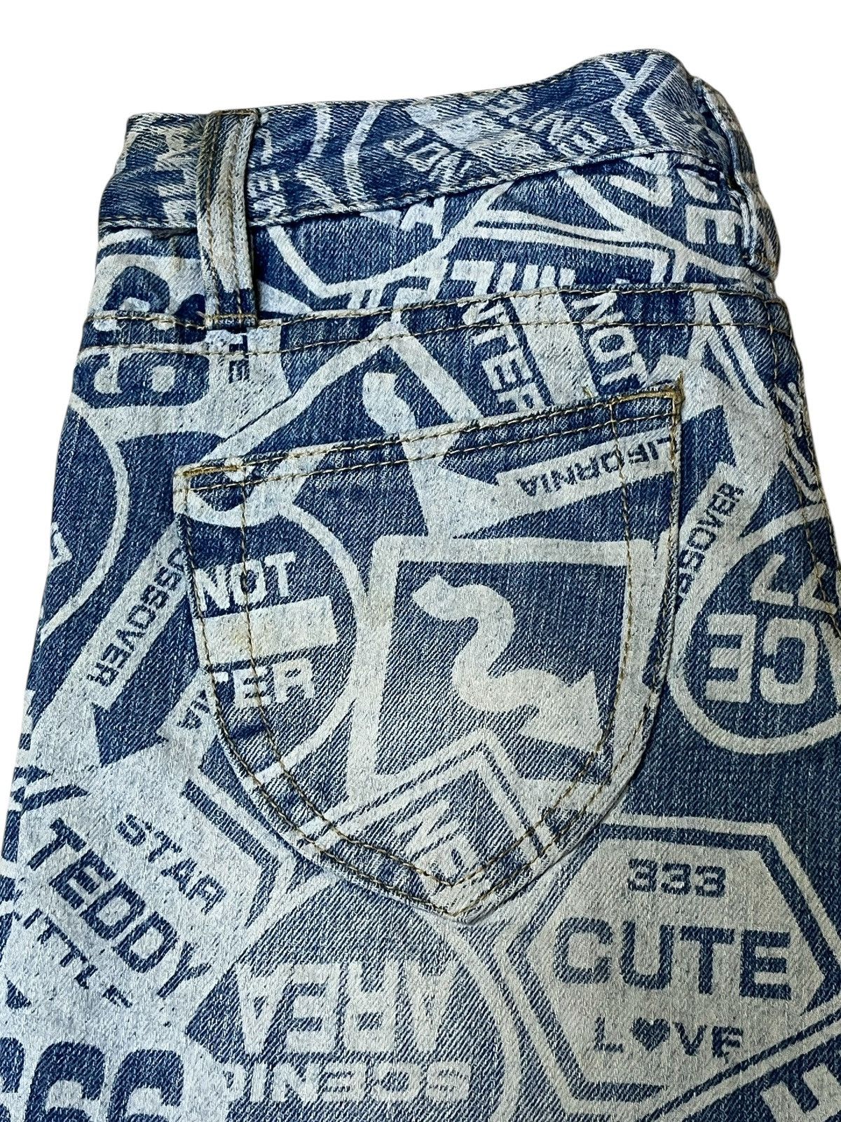 Le Grande Bleu (L.G.B.) Sick japanese subculture W.A.Z.P fullprint route 666 jeans Size US 30 / EU 46 - 13 Thumbnail