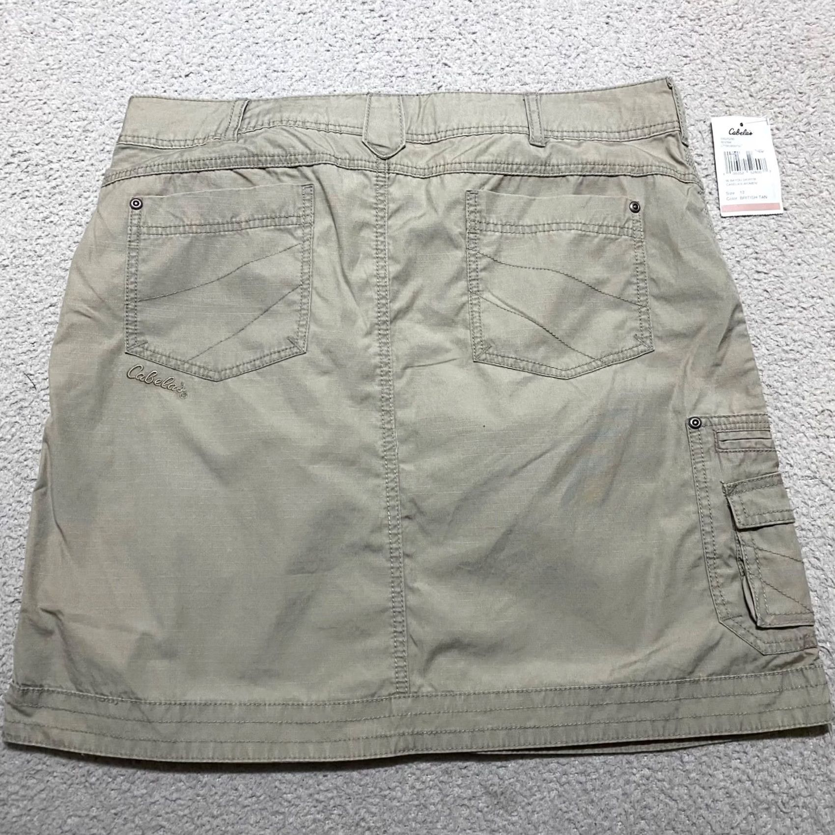 Vintage NWT Cabela's Womens 12 Skirt Beige Cargo Pockets Outdoor Hiking Short Vintage: No Size 34" / US 12 / IT 48 - 2 Thumbnail