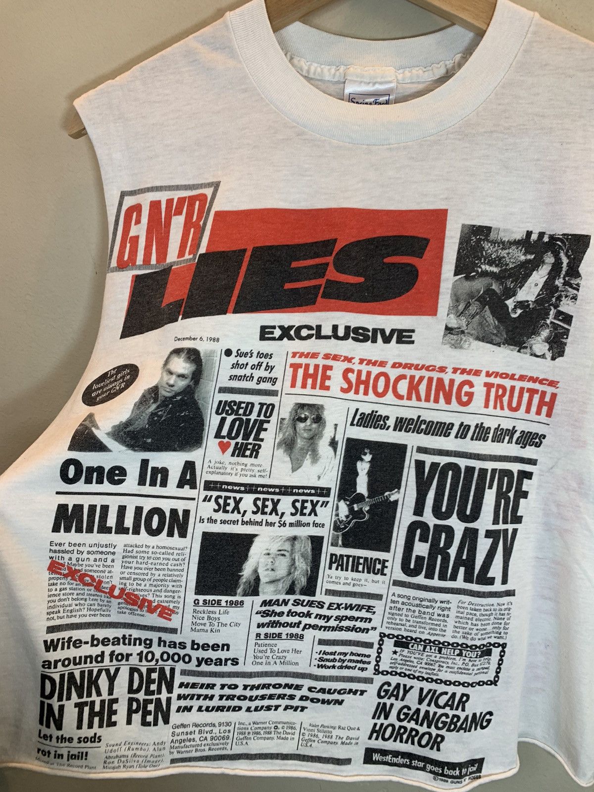 Band Tees × Guns N' Roses × Vintage RARE* Vintage 80’s Guns ‘N Roses Lies Tour Banned Band Shirt Size US M / EU 48-50 / 2 - 3 Thumbnail