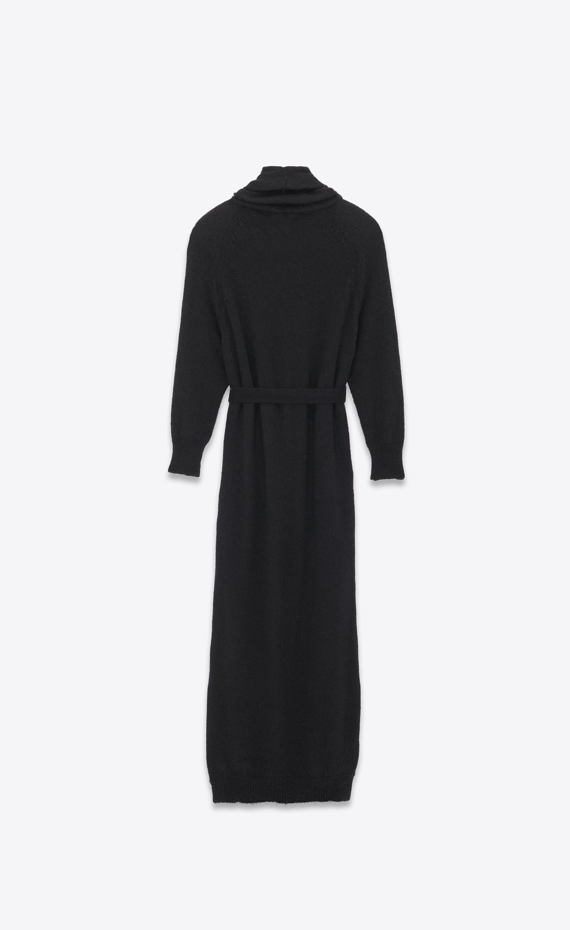 Saint Laurent Paris o1s1wg111224 Maxi Cardigan in Mohair in Black Size S / US 4 / IT 40 - 4 Thumbnail