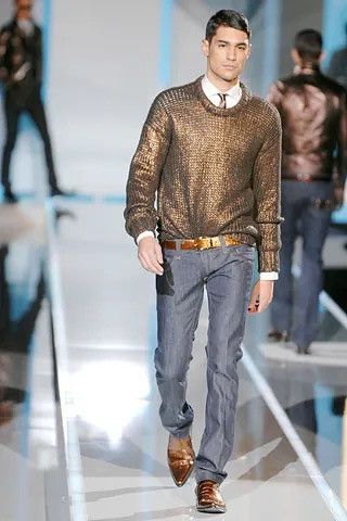 Dolce & Gabbana Dolce & Gabbana FW 2007 Gold Metallic Belt Size 38 - 1 Thumbnail