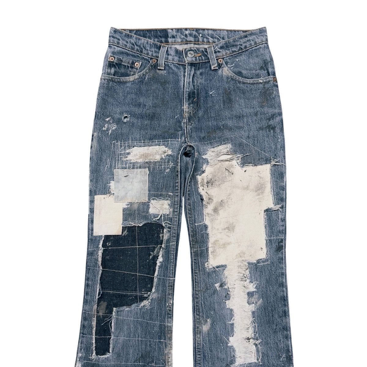 Levi's Vintage Levis 517 Distressed Denim Flare Jeans Hedi Slimane Size US 28 / EU 44 - 3 Thumbnail