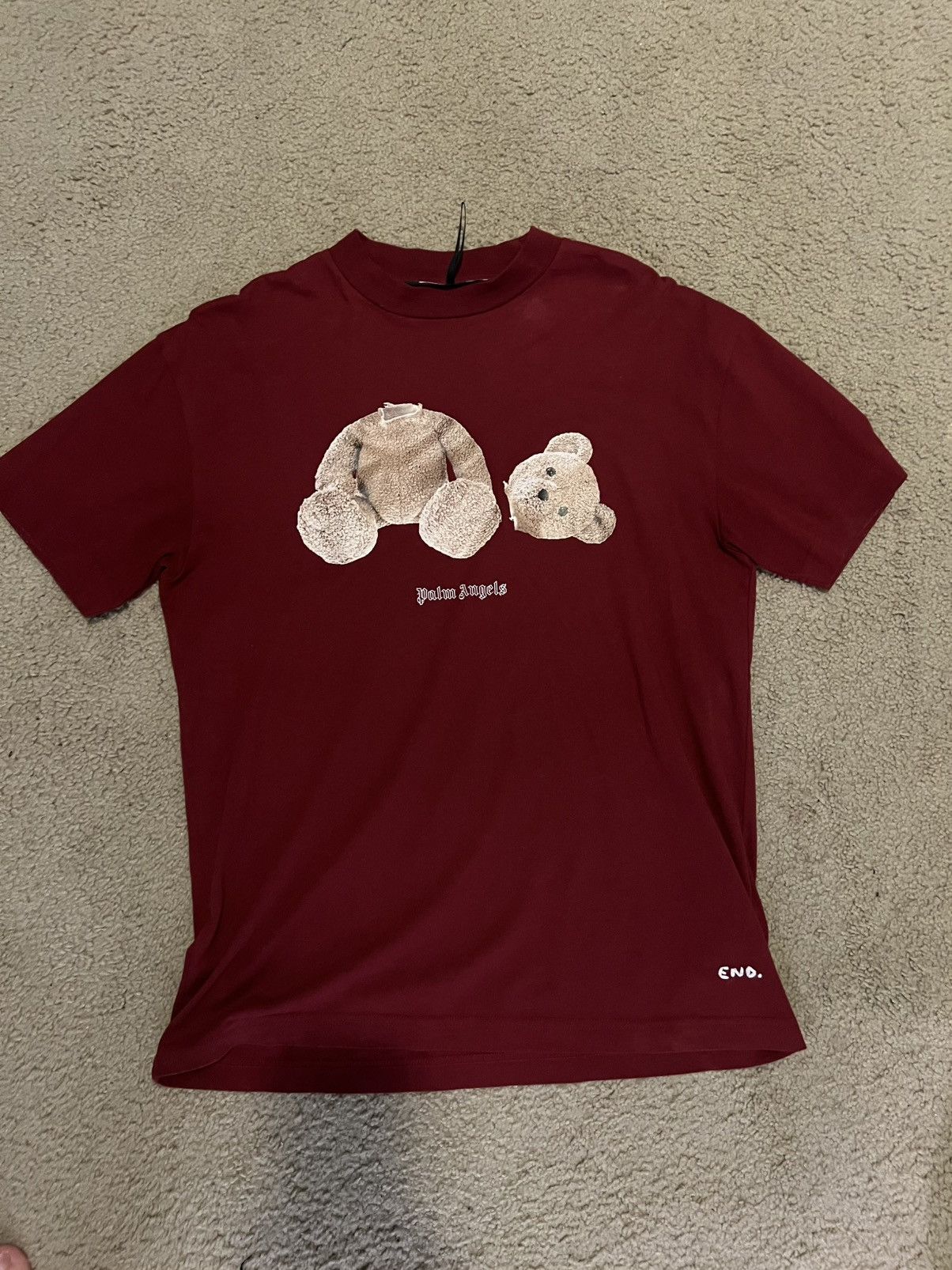 Palm Angels Palm Angels x End Clothing Burgundy Bear Tee Size US M / EU 48-50 / 2 - 1 Thumbnail