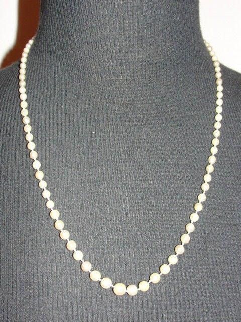 Designer Graduated Cultured Pearl Necklace with Silver Filigree Clasp Size ONE SIZE - 2 Thumbnail