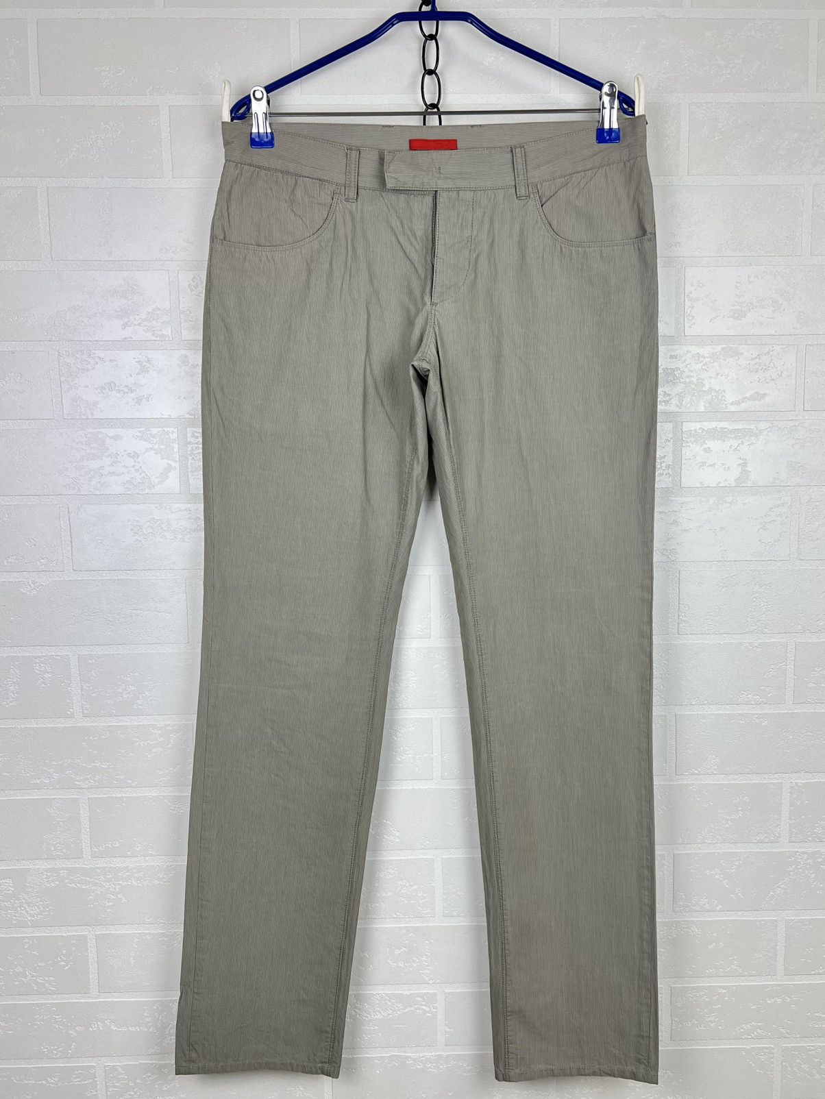 Prada PRADA MILANO Pants Red Tab Beige Classic Cotton Lightweight Size US 32 / EU 48 - 7 Thumbnail