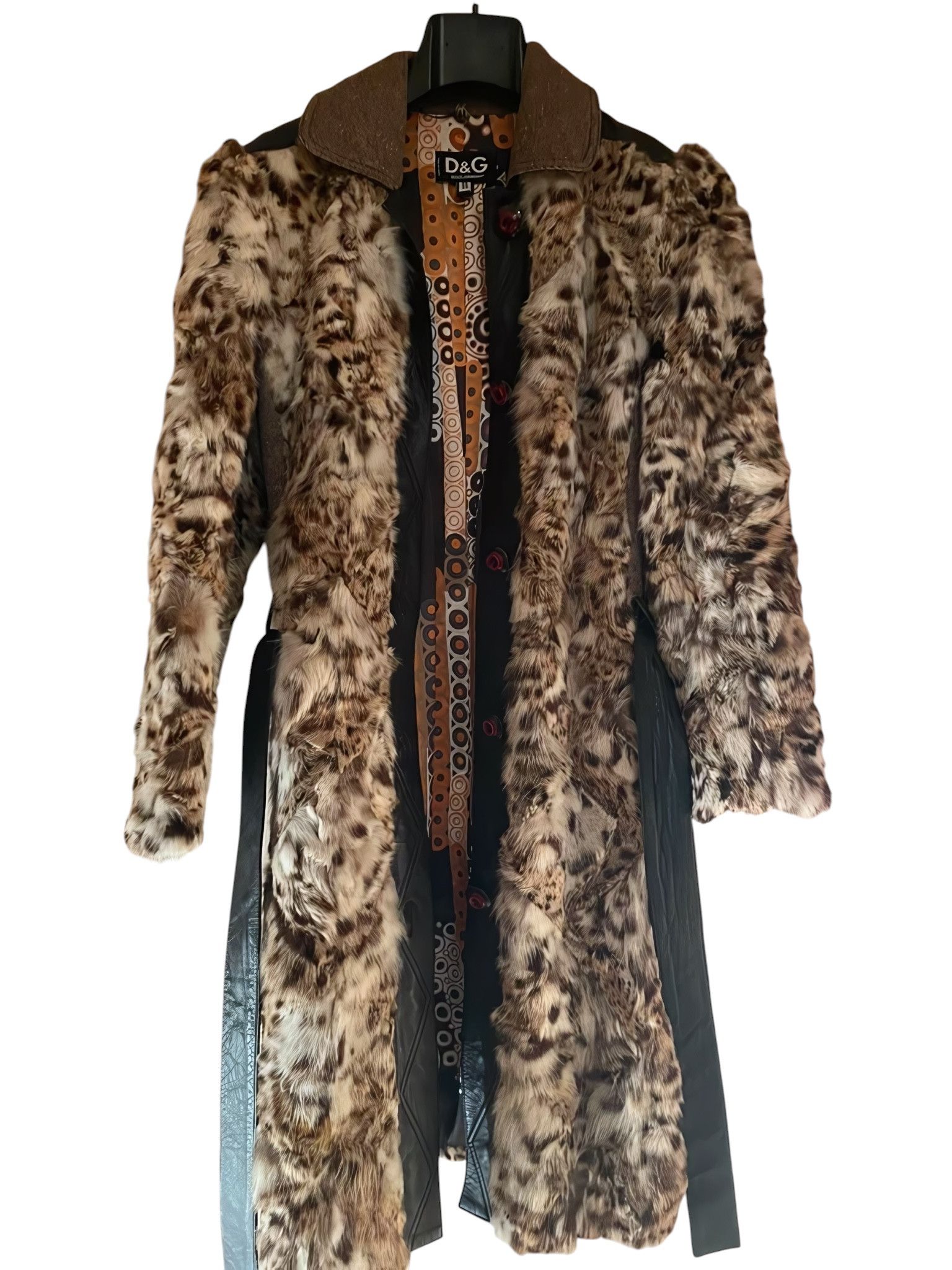 Dolce & Gabbana DYED SHEEP FUR LEOPARD BELTED COAT Size M / US 6-8 / IT 42-44 - 1 Thumbnail