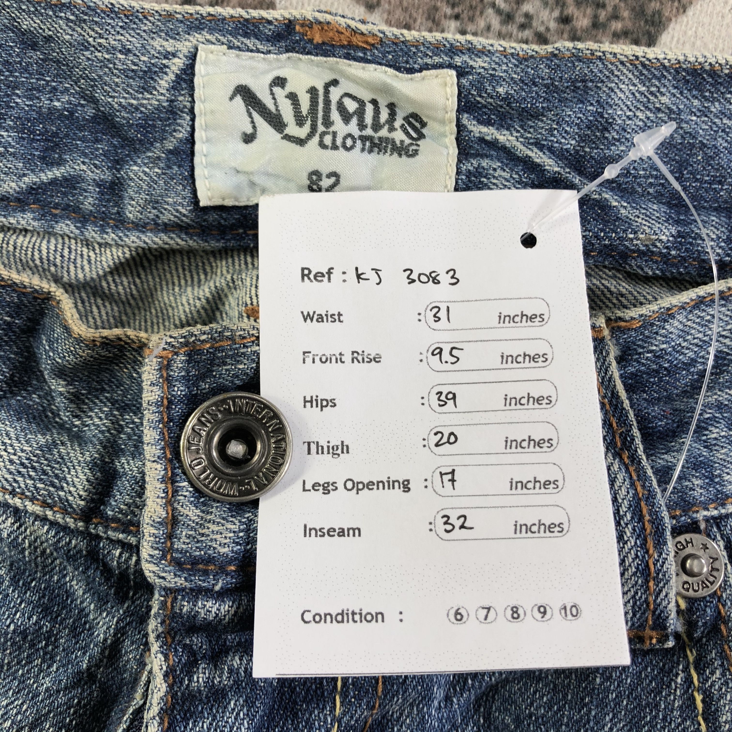 Japanese Brand Japanese Nylaus Jeans Distressed Denim KJ3083 Size US 31 - 12 Thumbnail