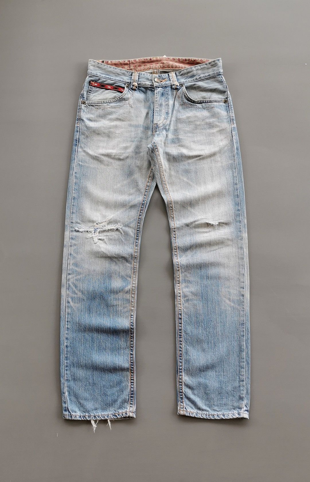 Edwin Edwin 423XVS Light Blue Distressed Denim Jeans Size US 34 / EU 50 - 2 Thumbnail