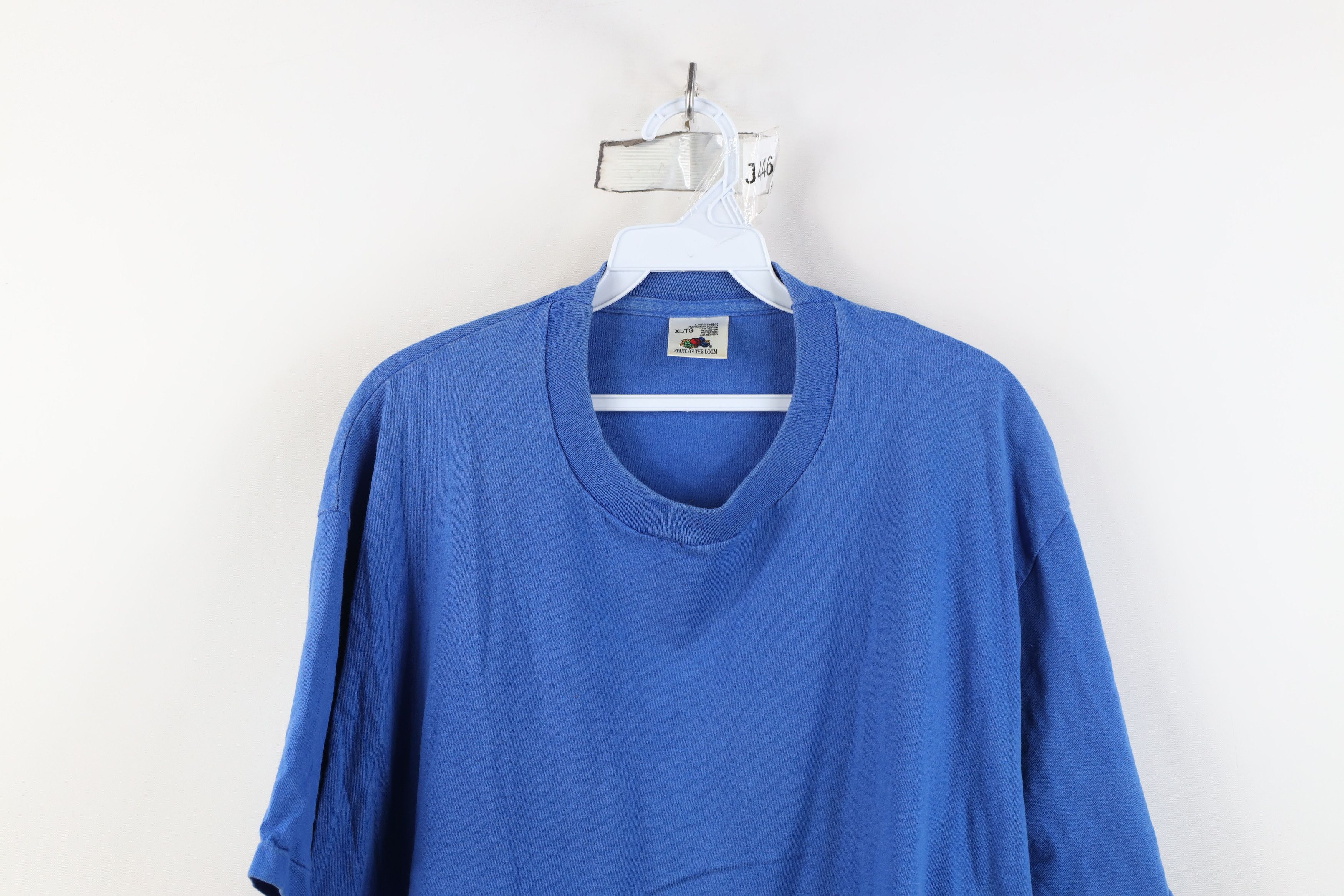 Vintage Vintage 90s Streetwear Heavyweight T-Shirt Royal Blue Size US XL / EU 56 / 4 - 2 Thumbnail