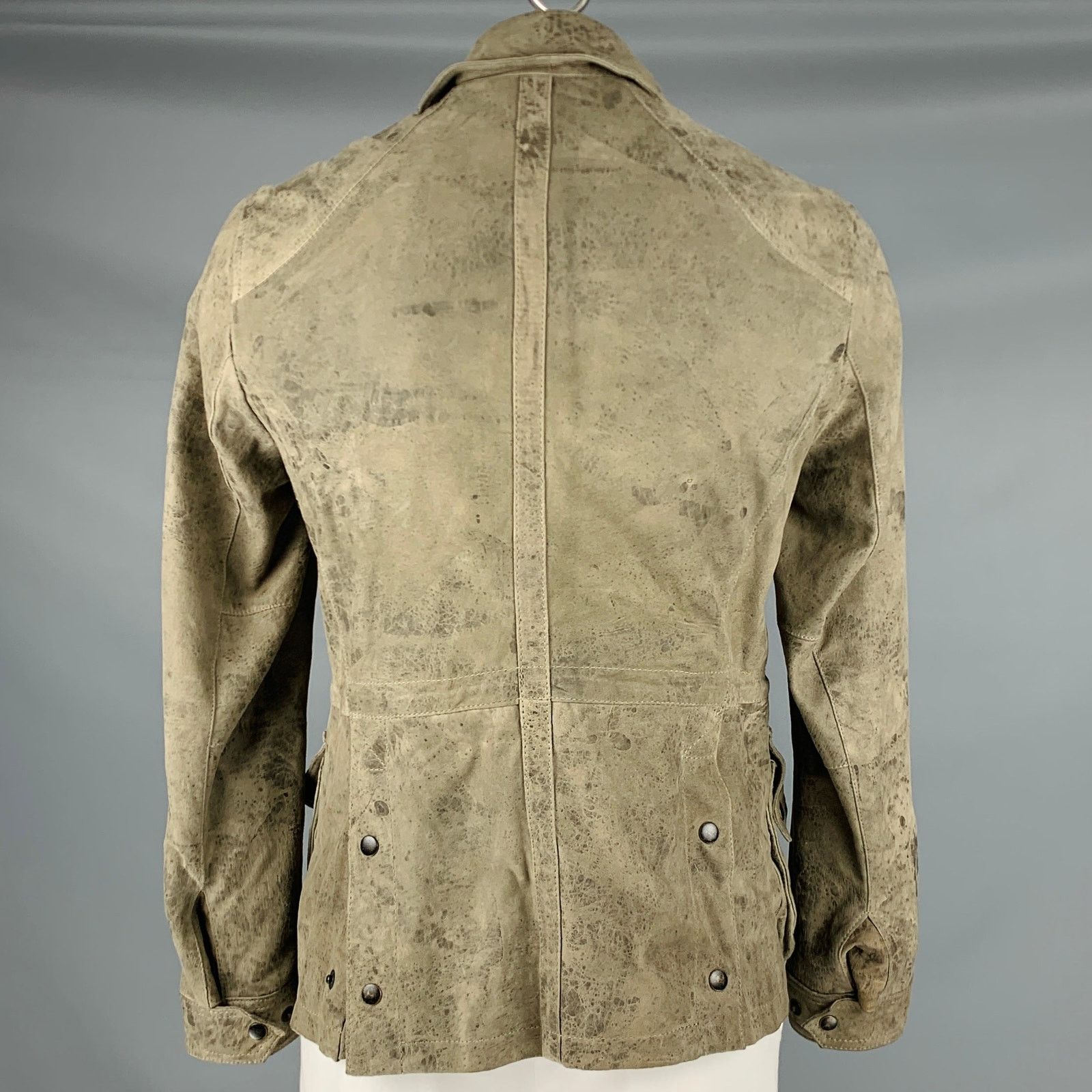 Allsaints ALLSAINTS Size L Grey Suede Zip Snaps Jacket Size US L / EU 52-54 / 3 - 3 Thumbnail