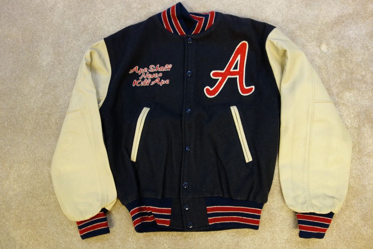 Bape Bape 1998AW Leather Varsity Jacket Directed by Nigo Size US L / EU 52-54 / 3 - 5 Thumbnail
