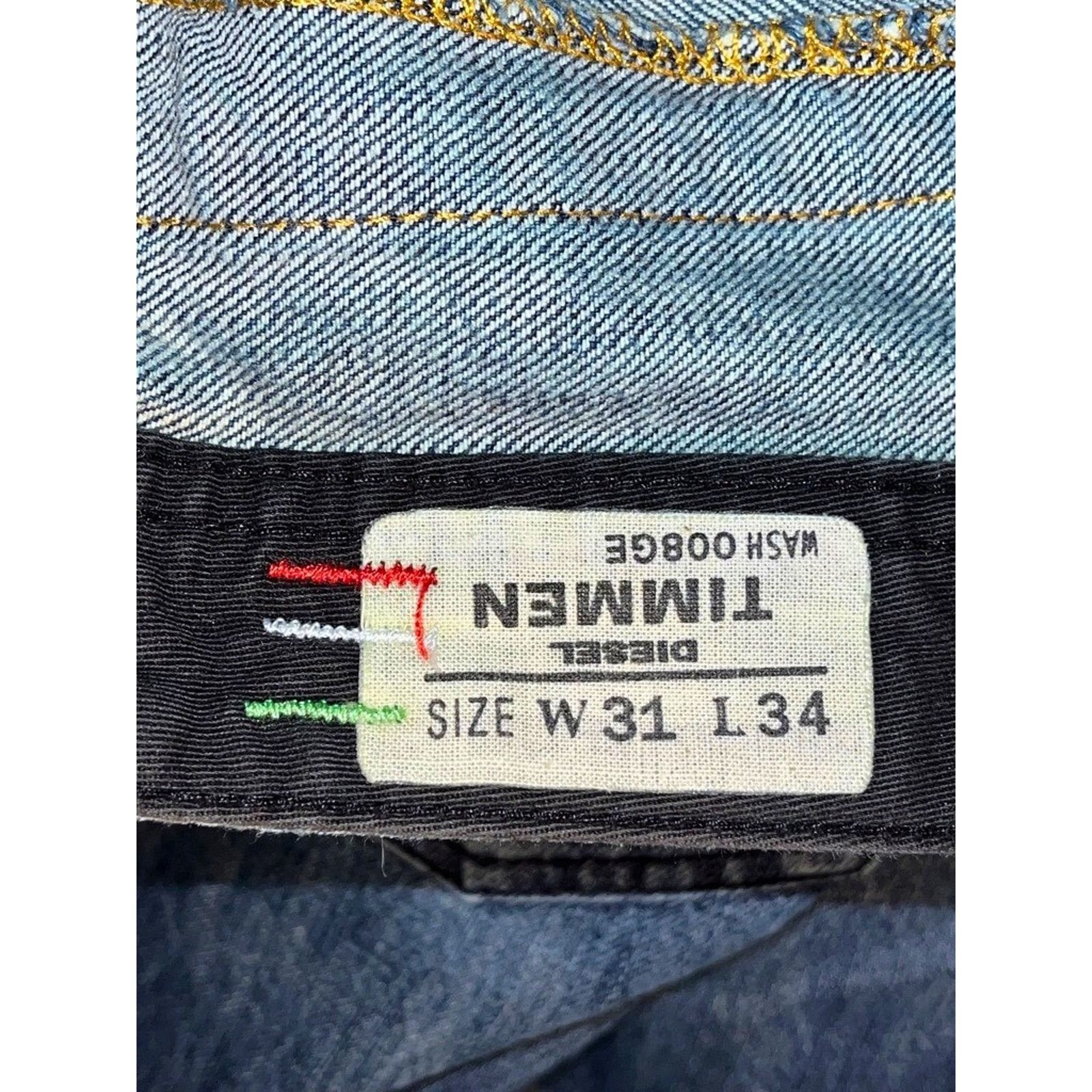 Diesel Diesel Timmen 008GE Jeans W31 L34 Button Fly Straight Fit Size US 31 - 8 Thumbnail