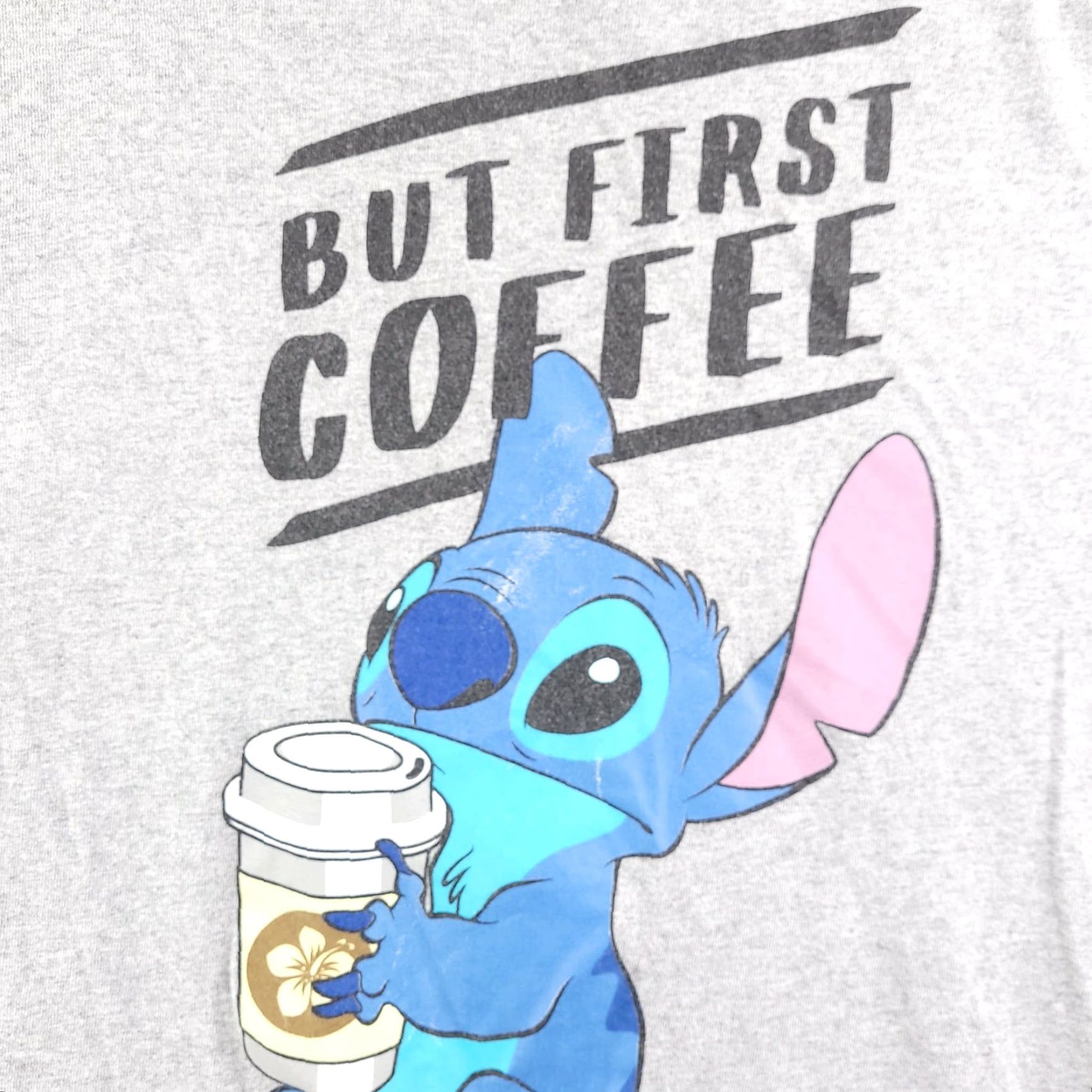Disney Disney Stitch Shirt Men's Large Gray Short Sleeve But First Coffee Lilo Size US L / EU 52-54 / 3 - 4 Thumbnail