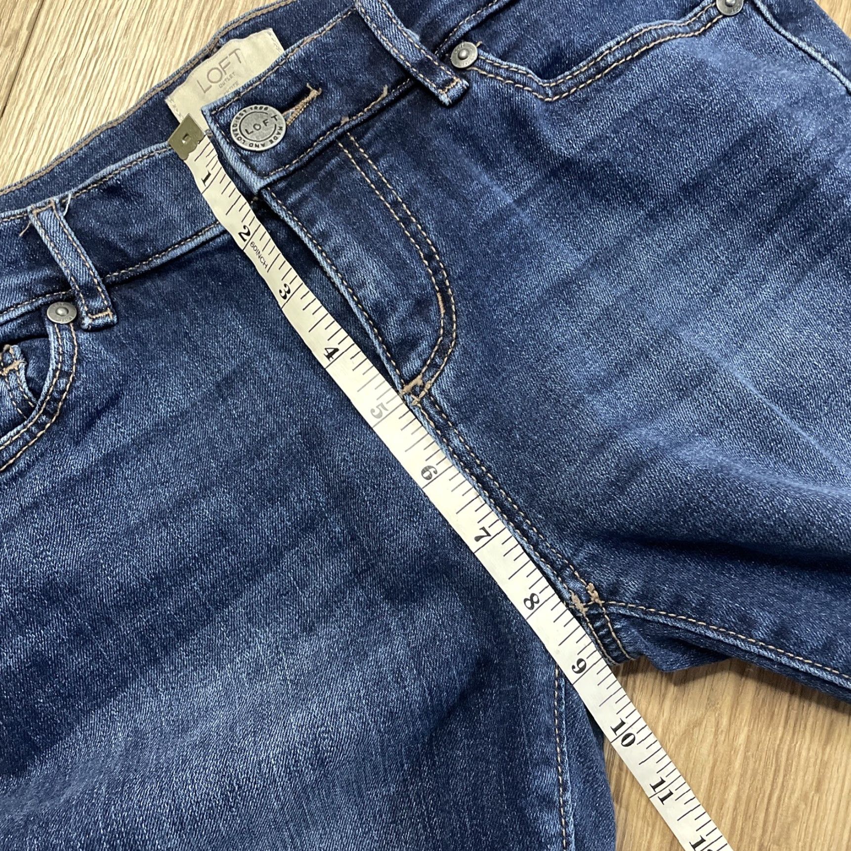 Loft VINTAGE LOFT Womens Jeans Skinny Fit 4P Petites Mid-Rise Blue Denim 2010s Size 27" / US 4 / IT 40 - 6 Thumbnail