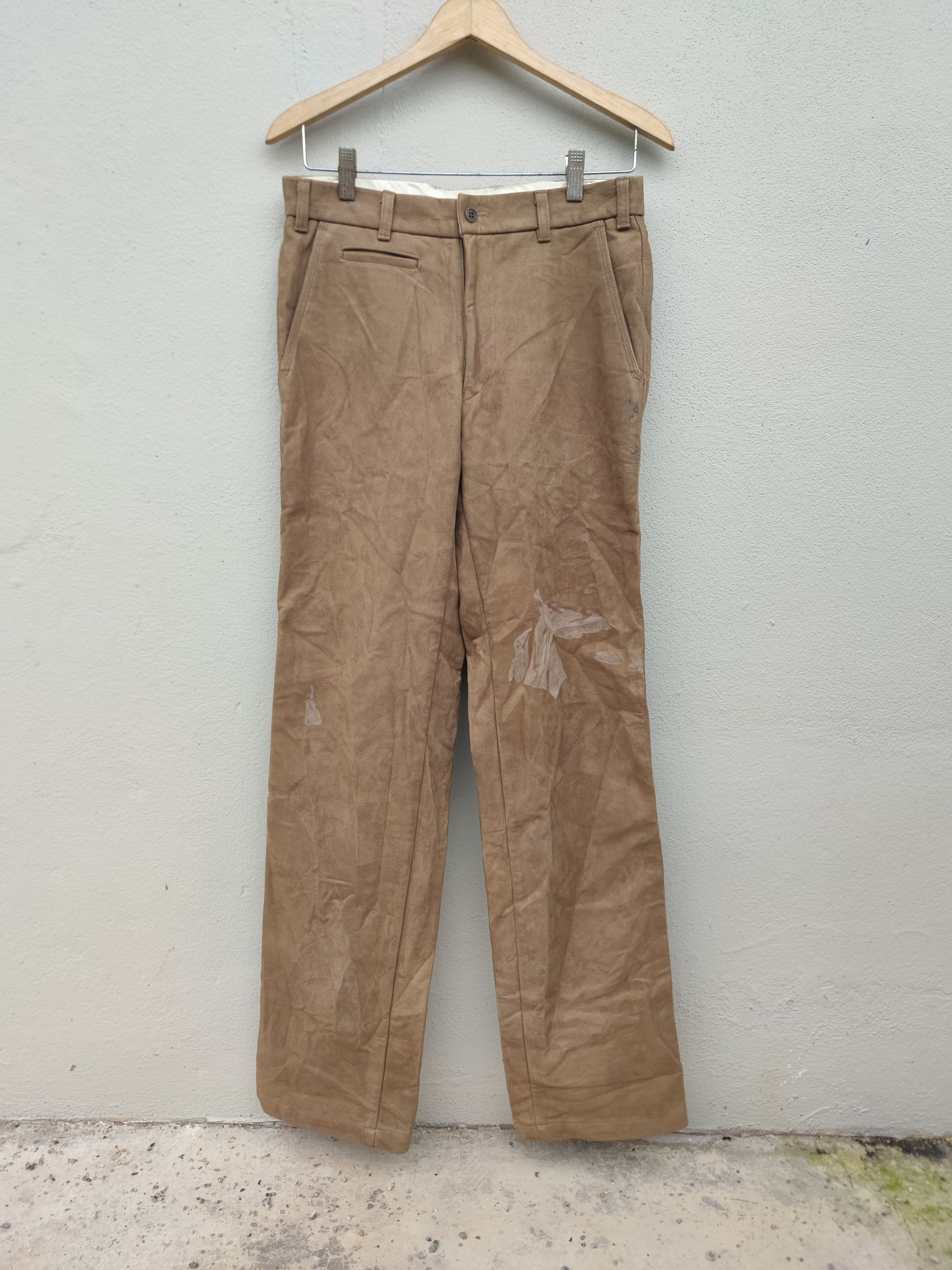 Yohji Yamamoto A.A.R. Yohji Yamamoto Suede Leather Pant Size US 30 / EU 46 - 2 Thumbnail