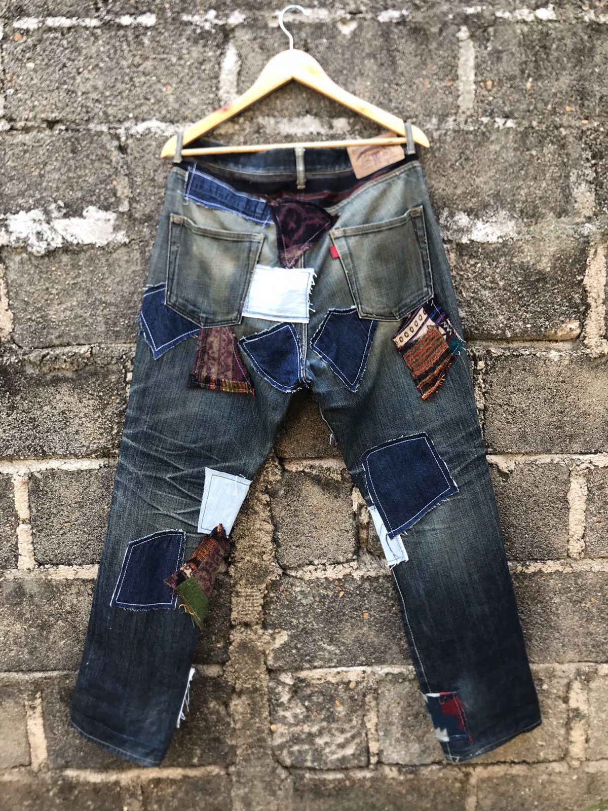 FDMTL ⚡️Japanese Brand Scanner Fundamental Crazy Patchwork Denim Size US 35 - 12 Thumbnail