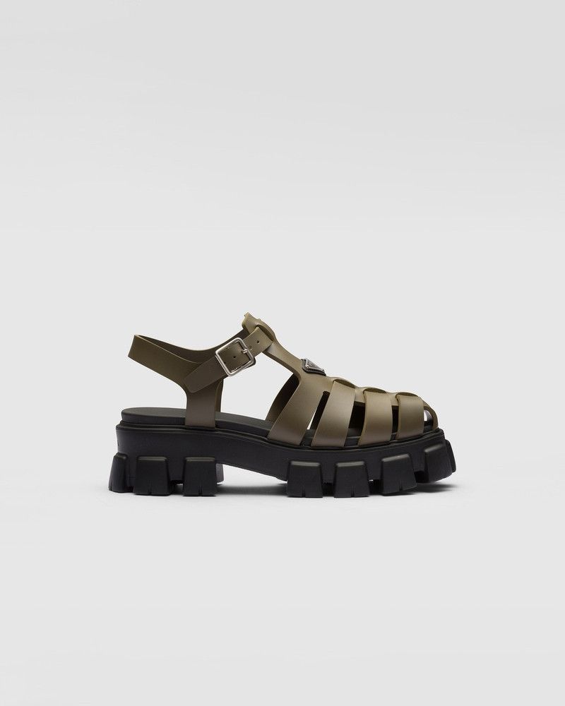 Prada o1mt1gz0526 Rubber Sandals in Khaki Size US 8 / EU 41 - 1 Thumbnail