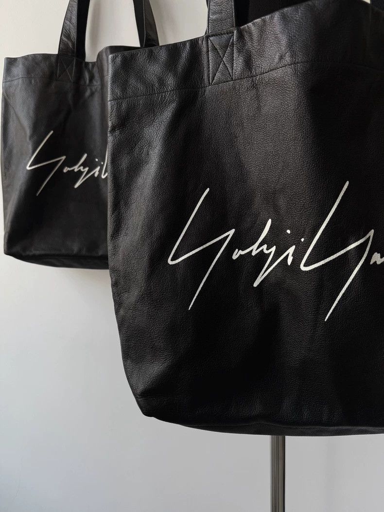 Yohji Yamamoto Yohji Yamamoto Yohji Yamamoto Black Leather Tote Bag Size ONE SIZE - 2 Thumbnail