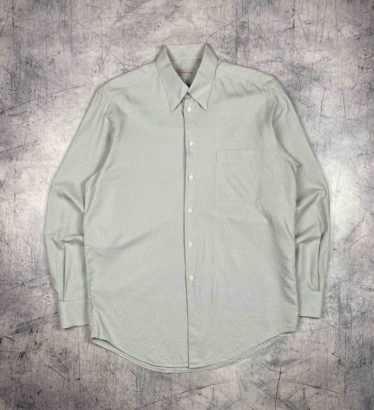 Versace Vintage Versace Classic Jacquard Gray Button Up Shirt Size US XL / EU 56 / 4 - 2 Thumbnail