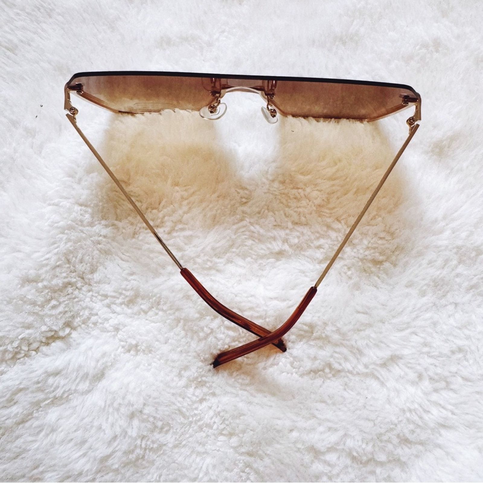 Other Kalia Clear Brown Rimless Sleek Sunglasses Size ONE SIZE - 11 Thumbnail