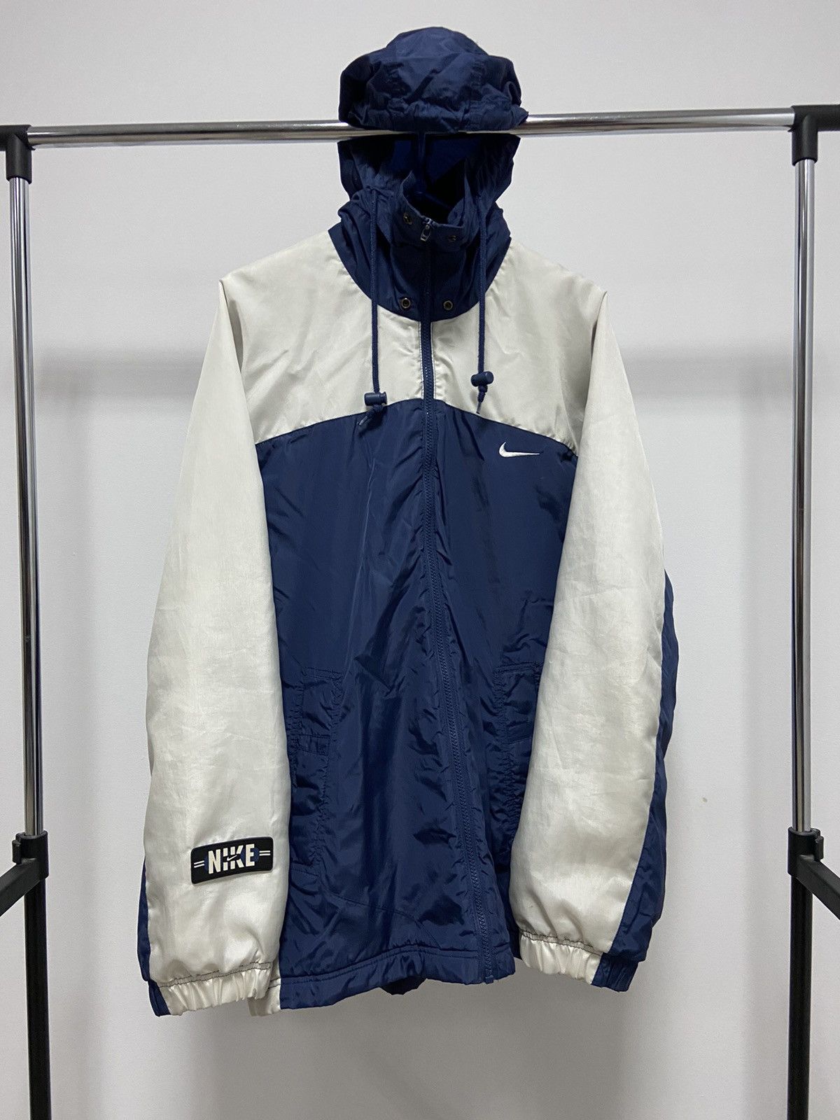 Nike × Vintage Nike Jacket Big Swoosh Logo Vintage Y2K Style Nylon Size US XL / EU 56 / 4 - 2 Thumbnail