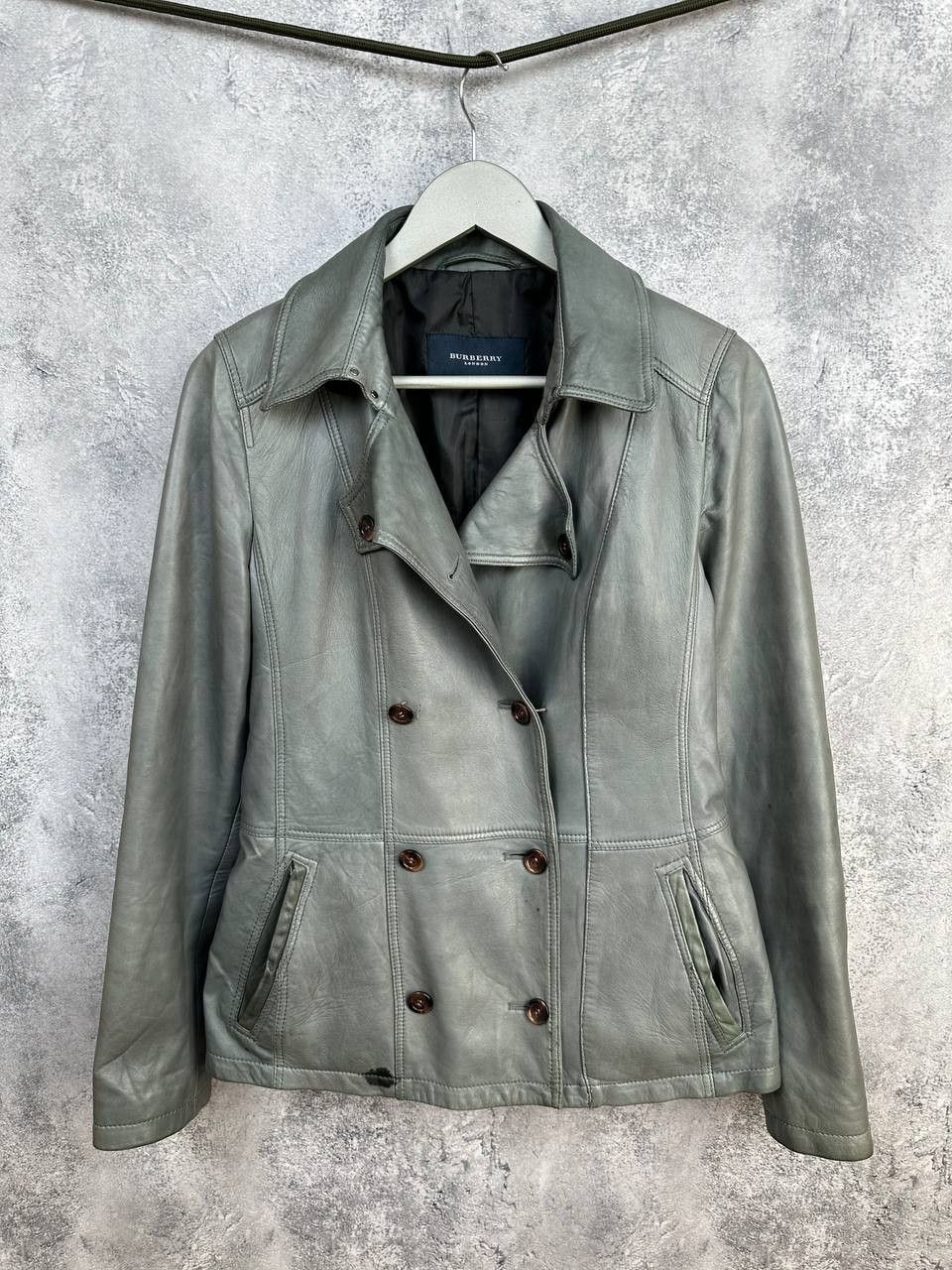 Burberry Burberry London Leather Biker Jacket Double Breasted Gray Size M / US 6-8 / IT 42-44 - 1 Thumbnail