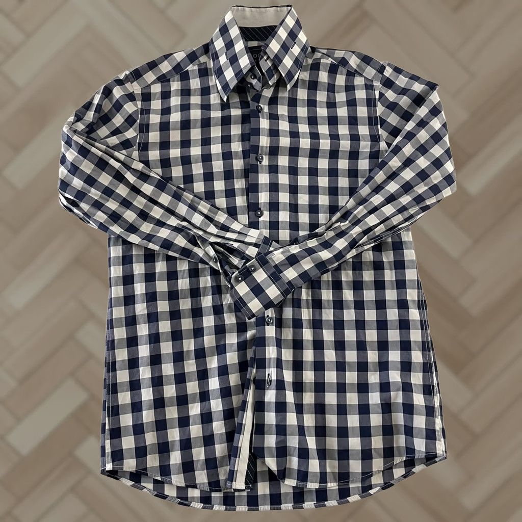 Coogi Coogi Dress Shirt Plaid Long Sleeve Button Front Men M Blue Size US M / EU 48-50 / 2 - 1 Thumbnail