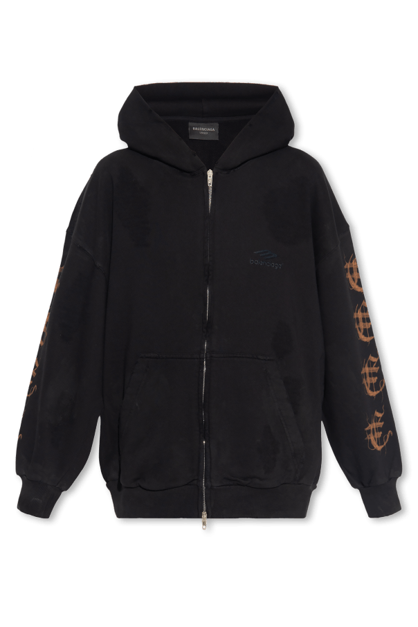 Balenciaga o1srvl11e1124 Dup / Heavy Metal Zip-Up Hoodie Small Fit Size S / US 4 / IT 40 - 1 Thumbnail