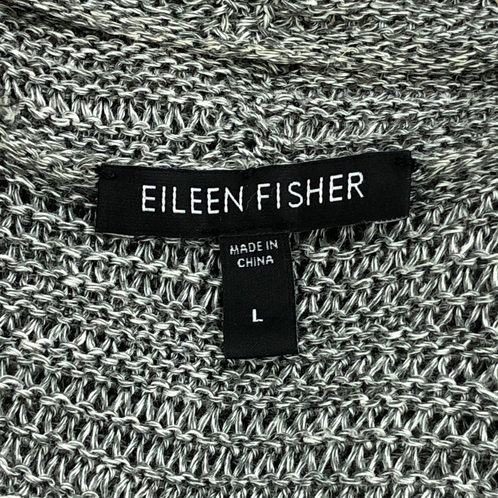 Eileen Fisher Eileen Fisher Size L Cardigan Open Front Linen Silk Gray Size L / US 10 / IT 46 - 12 Thumbnail