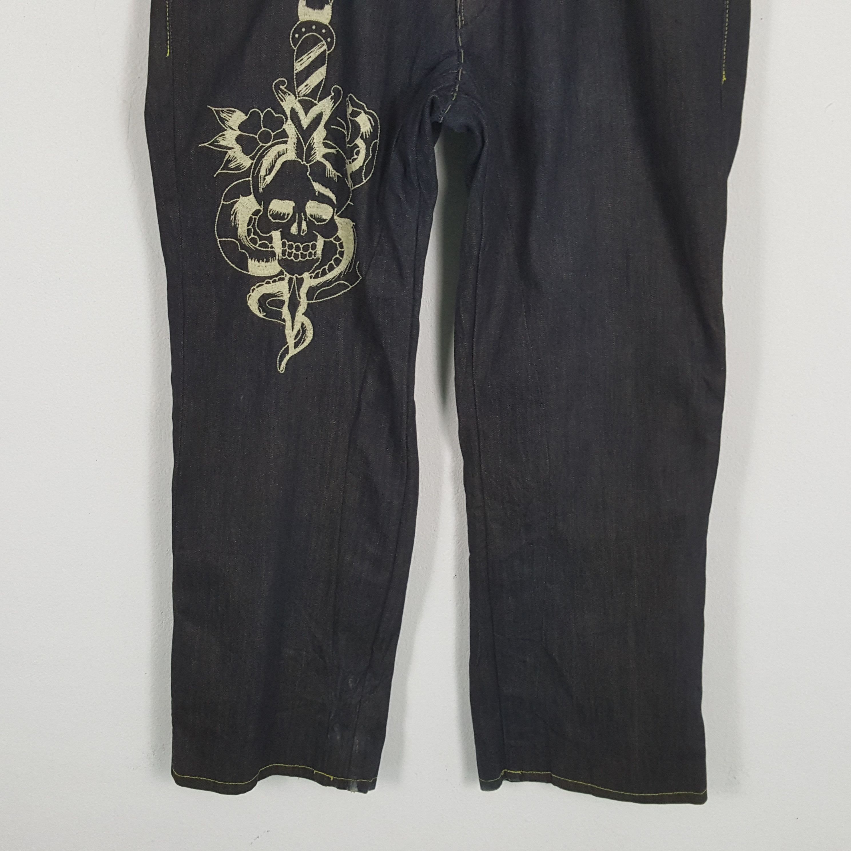 Christian Audigier × Ed Hardy × Vintage ED HARDY Fashion Designer Brand Snake Design Jeans Size US 38 / EU 54 - 6 Thumbnail
