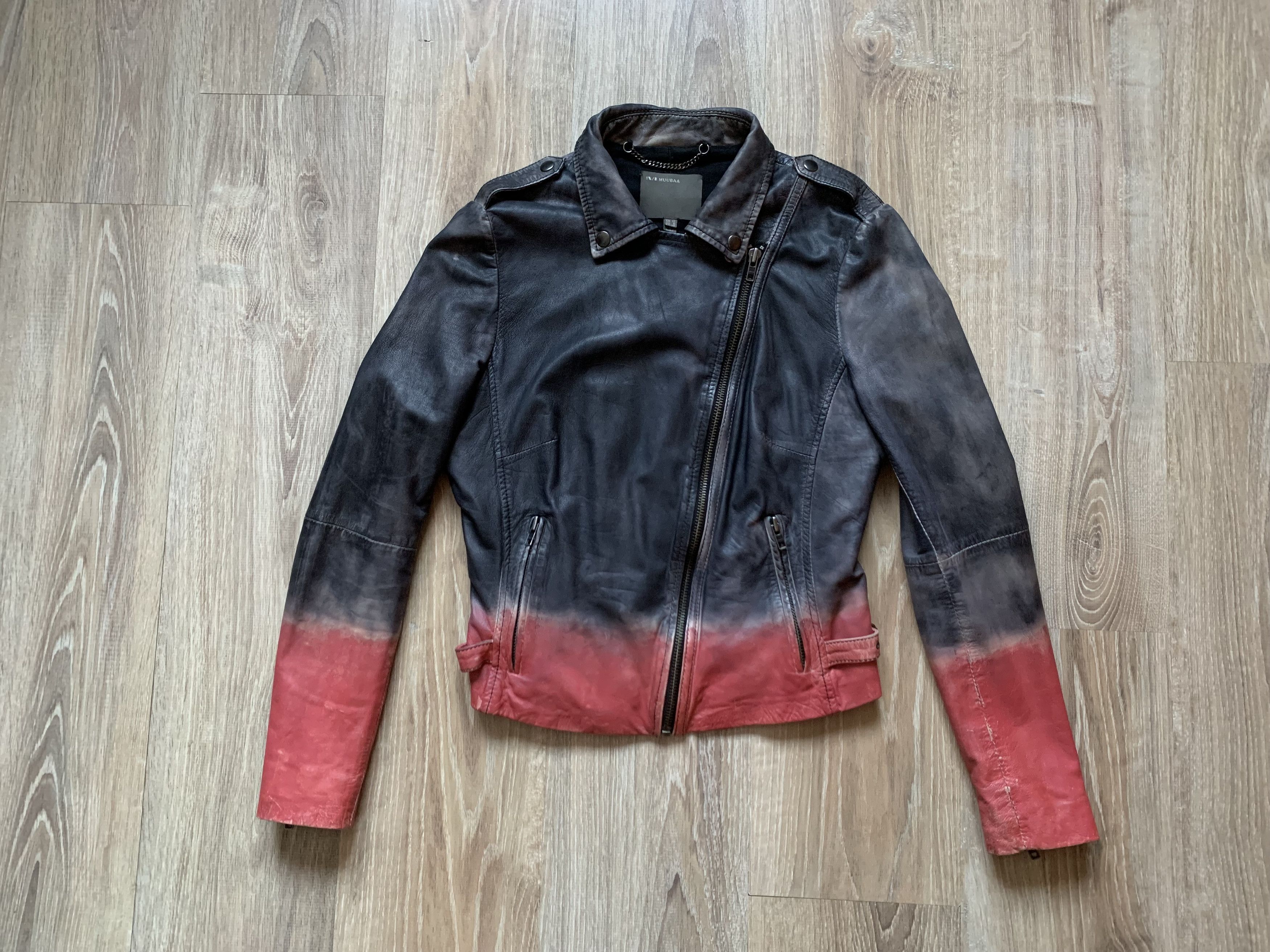 Muubaa Designer Dyed Lamb Leather Jacket