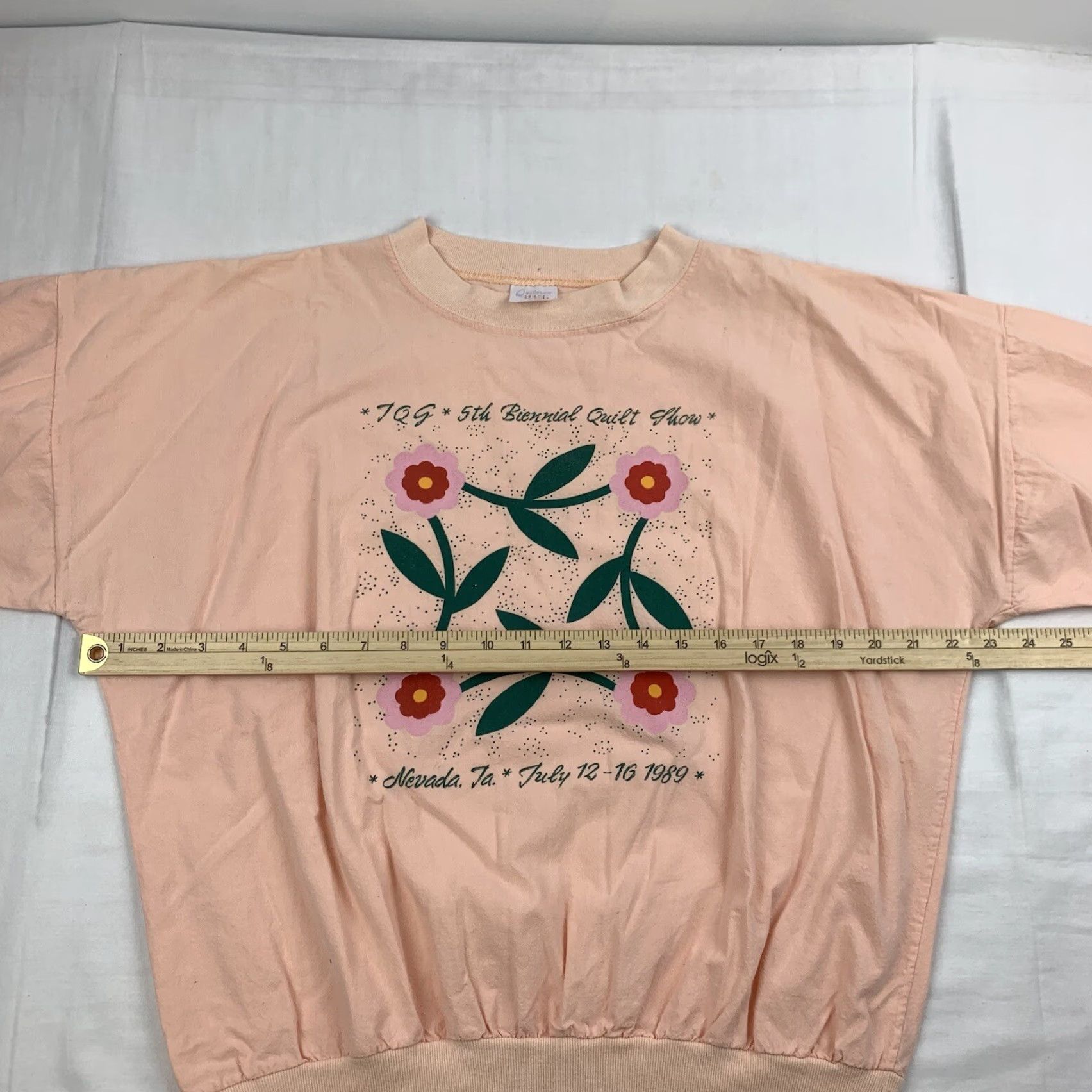 Pinko VINTAGE T-Shirt Womens Medium Pink 1989 Flowers USA Grandma Festival Shirt Short Sleeve Crew Neck 80s Size M / US 6-8 / IT 42-44 - 7 Thumbnail