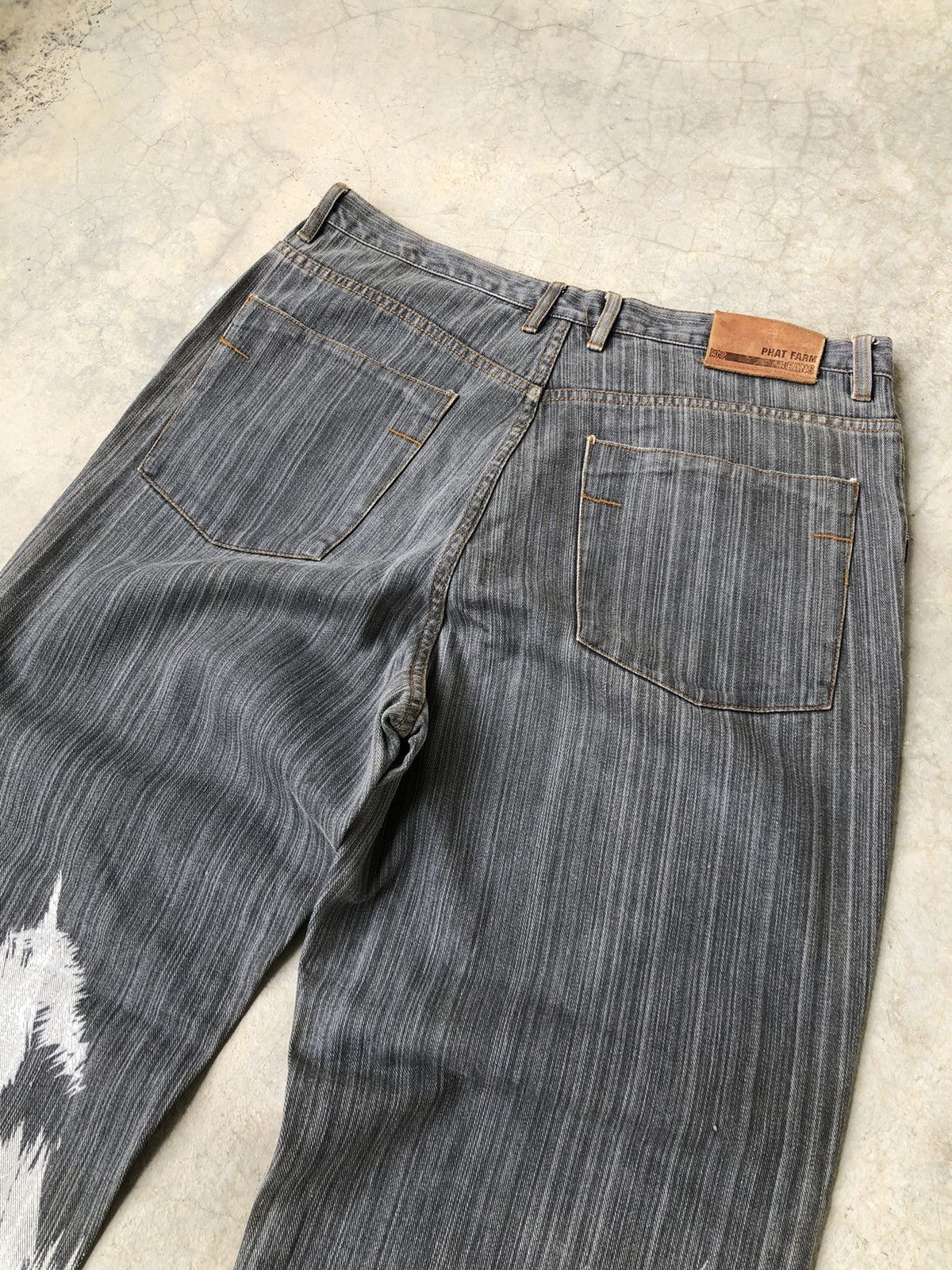 JNCO Phat Farm Y2K Loose Fit Black Washed Baggy Embroided Denim Size US 38 / EU 54 - 8 Thumbnail